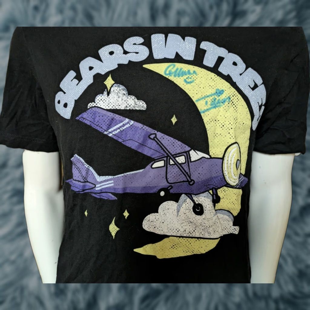Vintage VINTAGE Bears In Trees Feverdream 2022 Signed Tour Concert T Shirt XL UK Indie Rock Mens Canvas 100% Cotton Short Sleeve Crew Neck Graphic Tee Black Size US XL / EU 56 / 4 - 1 Thumbnail