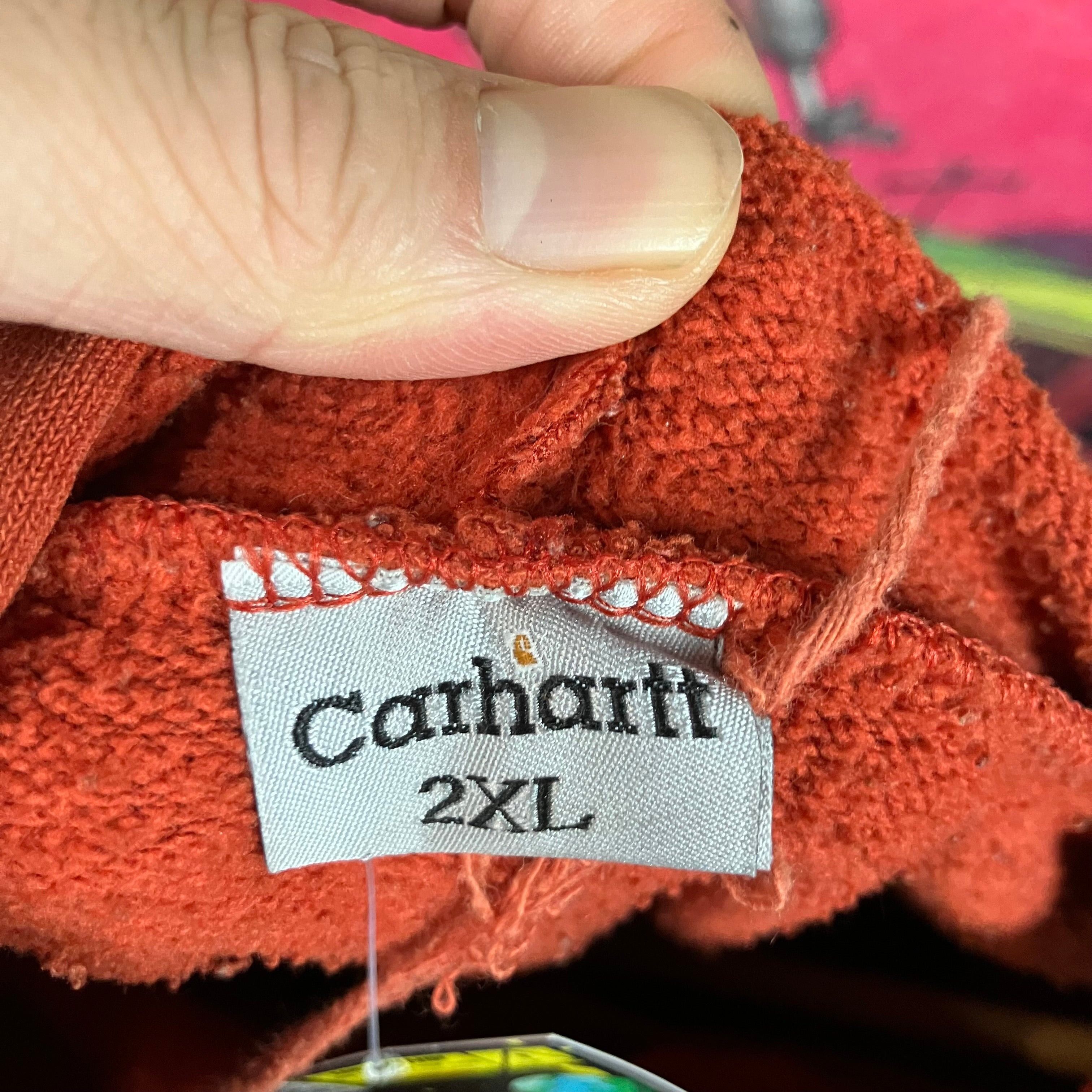 Carhartt Y2K Sunfaded Carhartt Orange Hoodie Size 2XL Size US XXL / EU 58 / 5 - 3 Thumbnail