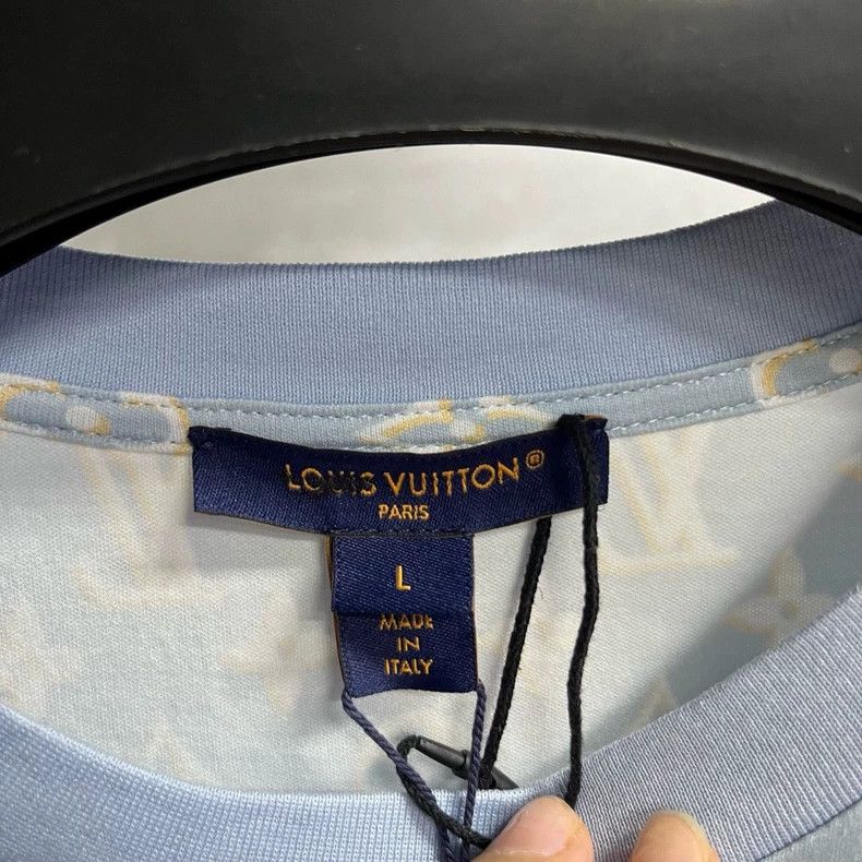 Louis Vuitton Louis Vuitton Blue Round Neck Full Print Mid-Waist Slim Mi Size L / US 10 / IT 46 - 2 Thumbnail