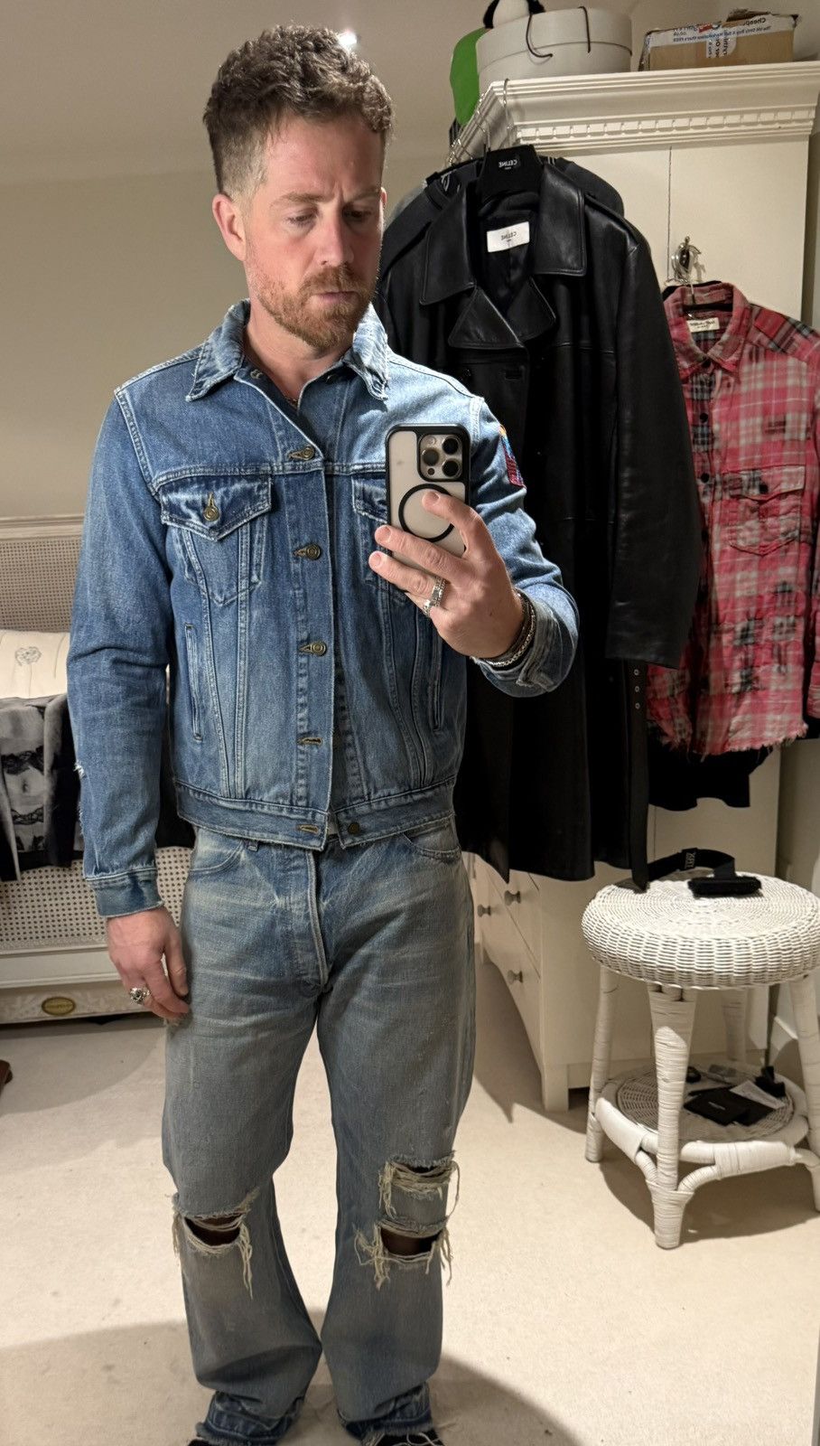 Saint Laurent Paris SS16 Saint Laurent Hedi Slimane palm tree denim jacket XL Size US XL / EU 56 / 4 - 9 Thumbnail