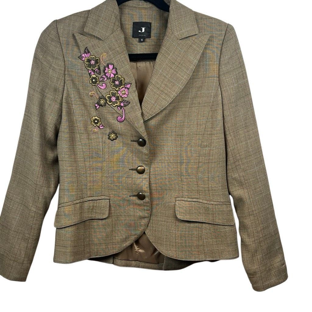 Vintage Vintage J Jodi Embroidered Plaid Pantsuit Olive Size 6 (048) Size M / US 6-8 / IT 42-44 - 10 Thumbnail