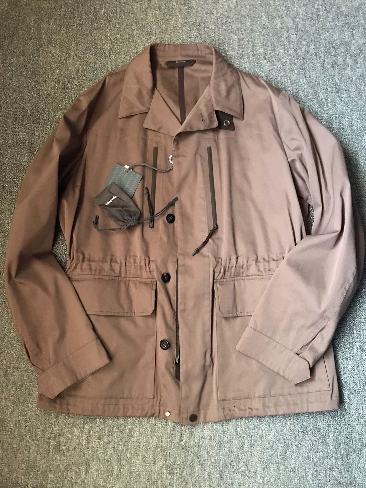 Ermenegildo Zegna Zegna Elements Lite Safari Windbreaker 54 Cotton-Silk Size US L / EU 52-54 / 3 - 3 Thumbnail