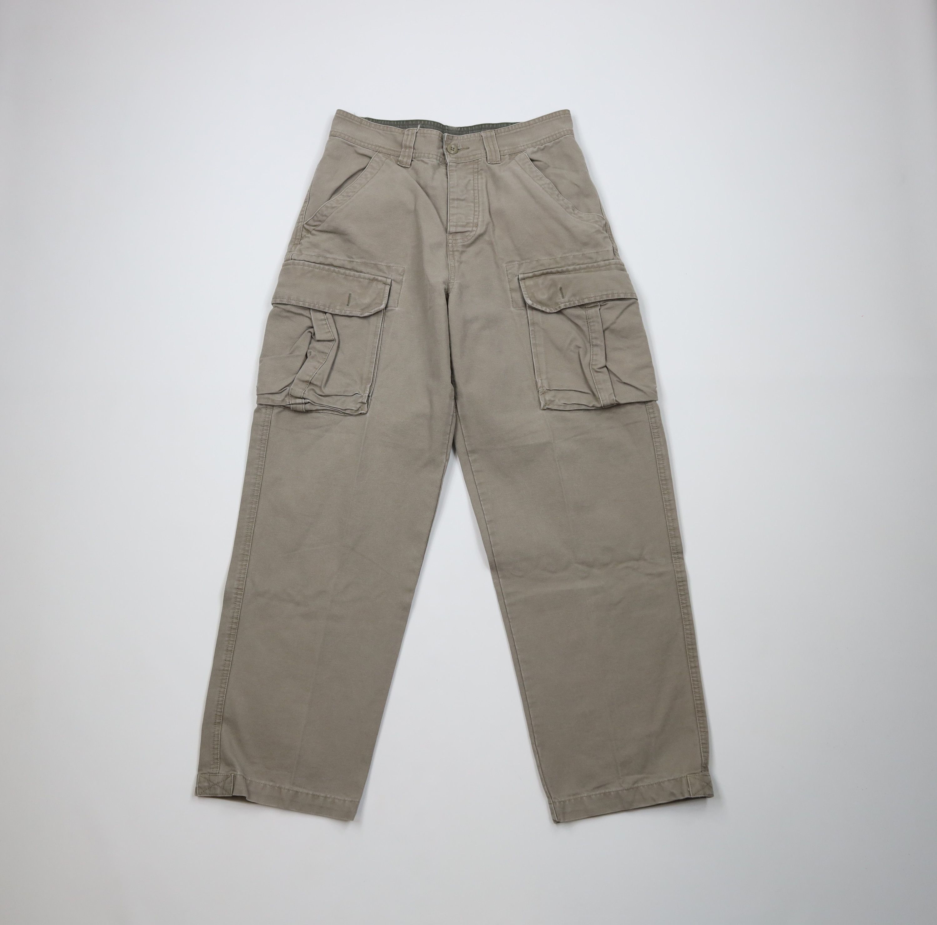 Vintage Vintage 90s Y2K Streetwear Canvas Wide Leg Cargo Pants Beige Size US 29 - 1 Thumbnail
