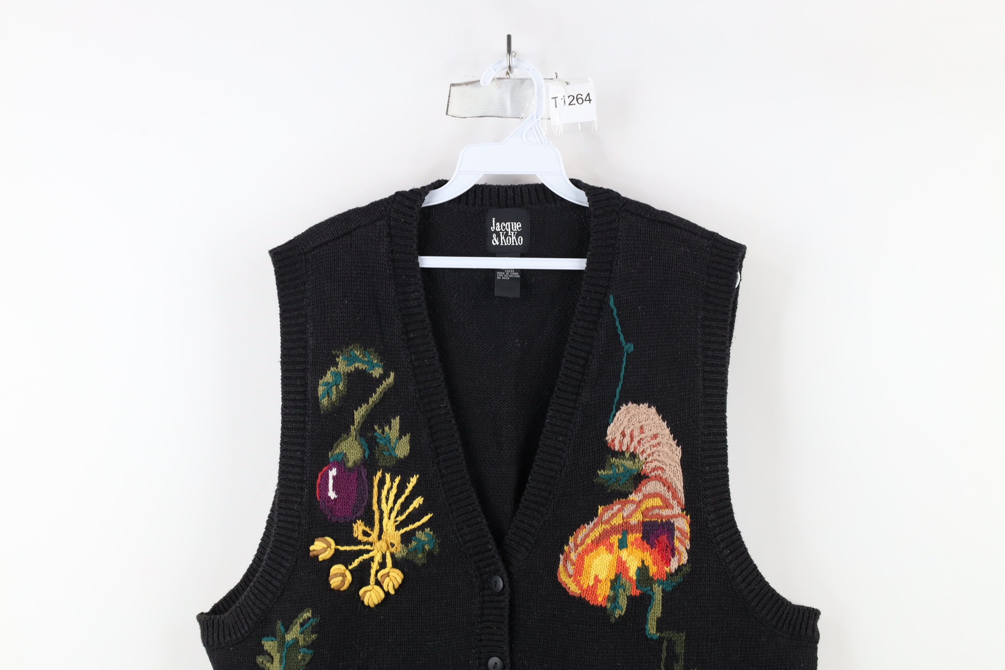 Vintage Vintage 90s Streetwear Fruit Vegetable Cardigan Vest Size XXL / US 16-18 / IT 52-54 - 2 Thumbnail