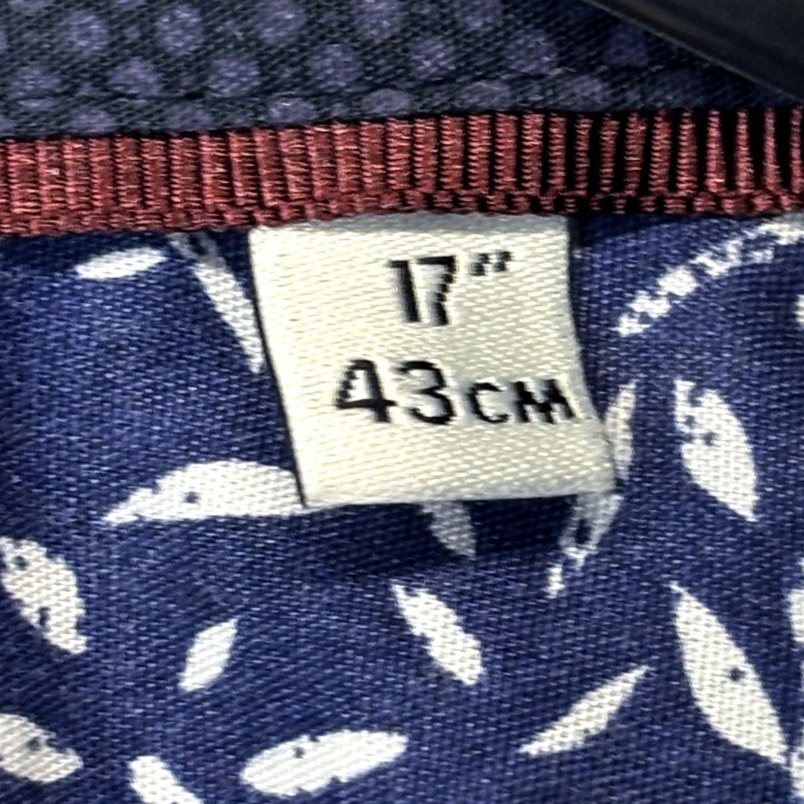 NEXT NEXT Slim Fit Shirt Mens 17/43 Navy White Floral Print Dress Shirt Long Sleeve Collared Button Formal Vintage No Size US XL / EU 56 / 4 - 7 Thumbnail