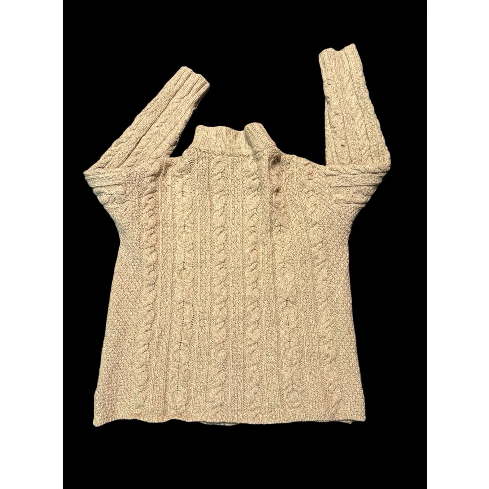 Vintage VINTAGE Aran Crafts Ireland Cardigan Sweater Full Zip Merino Wool Size Medium Women Beige Dolman Sleeve 100% Merino Wool Knit Modern Classic Size M / US 6-8 / IT 42-44 - 6 Thumbnail