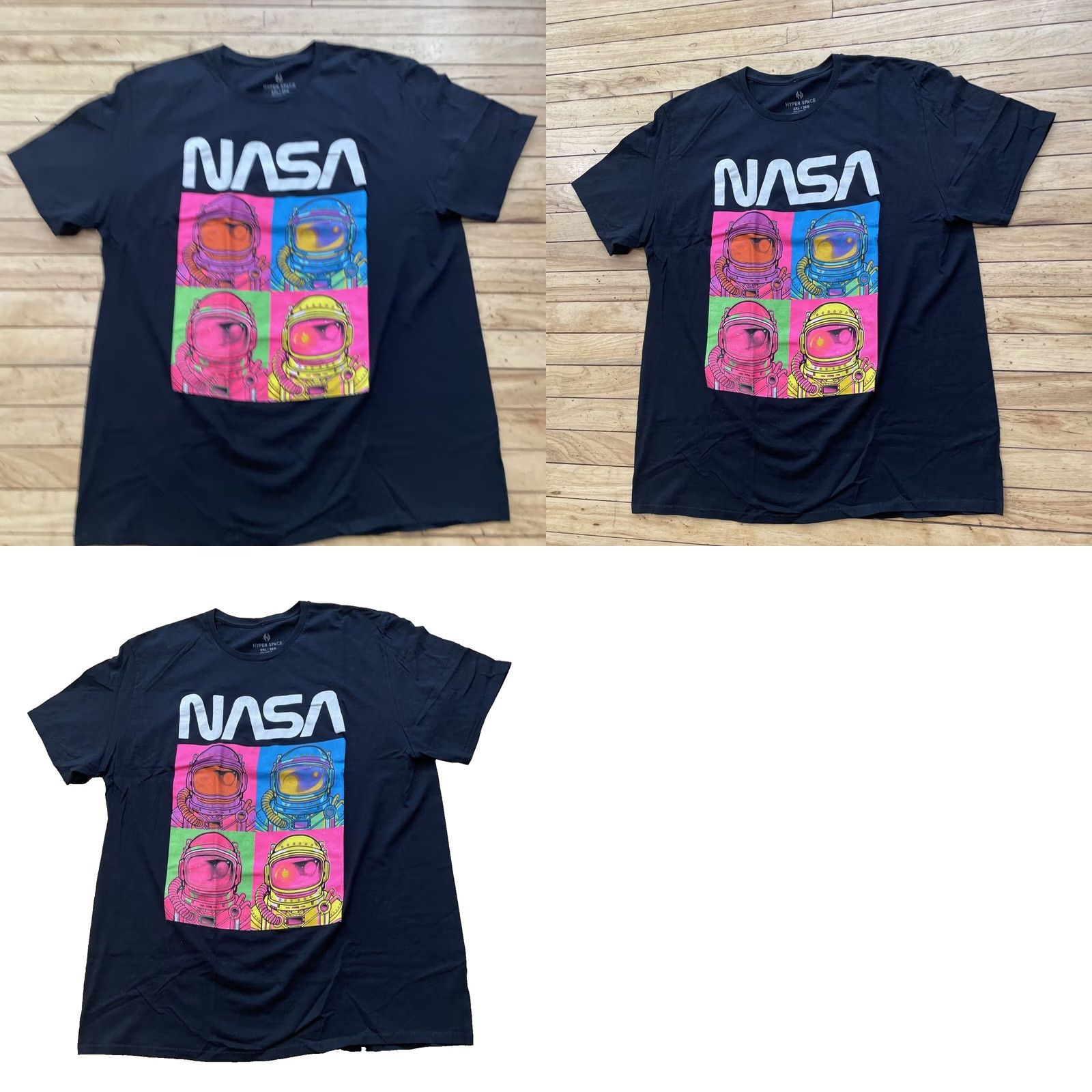 NASA HYPER SPACE NASA Shirt Men 2XL Black Neon Pink Astronaut Color Rave Graphic XXL Size US XXL / EU 58 / 5 - 11 Thumbnail