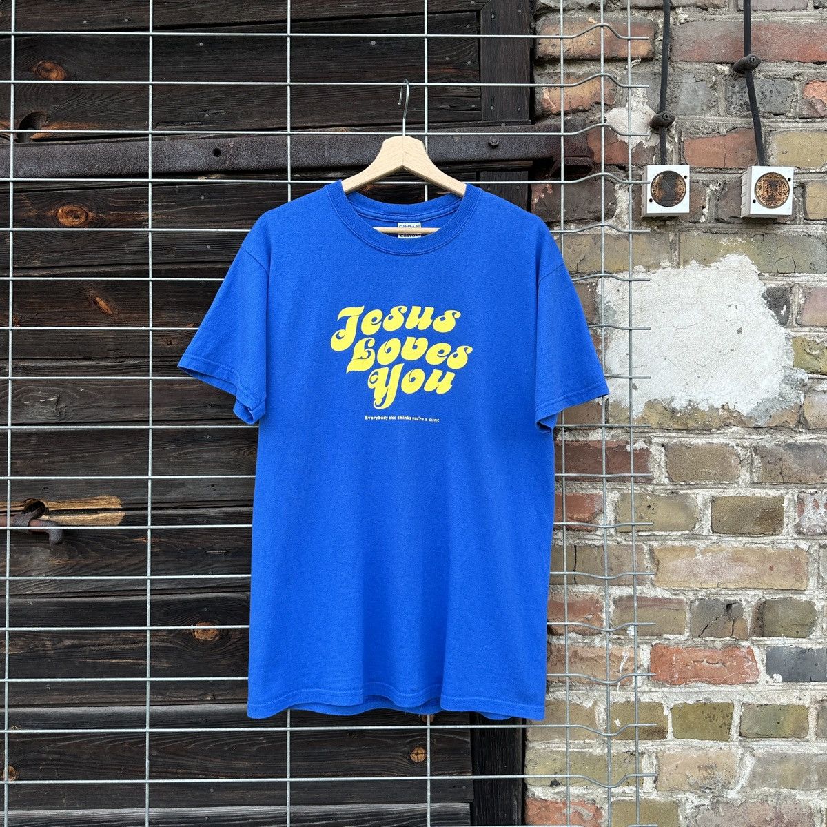 Jesus Loves You Crazy Vintage Graphic T-Shirt Fuck Cunt Tee