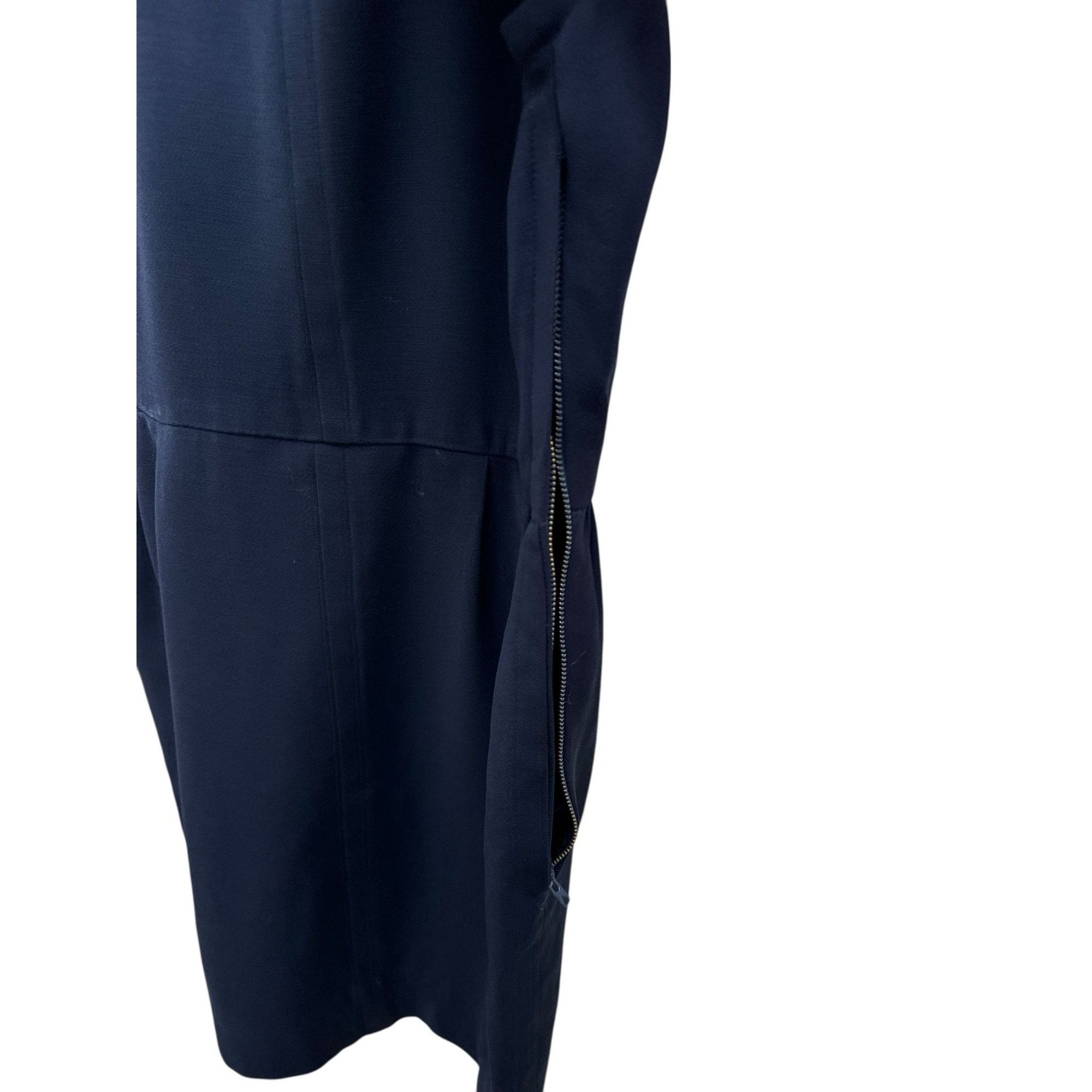 Saint Laurent Paris 1970s Sleeveless Navy Wool Dress Size M / US 6-8 / IT 42-44 - 3 Thumbnail