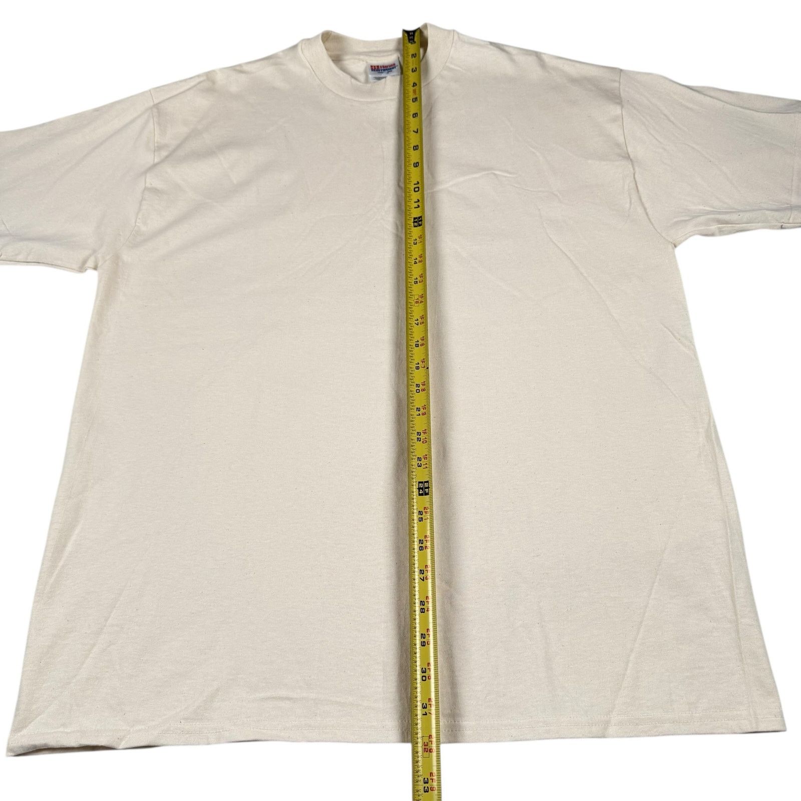 Hanes × Vintage Vintage 90s Hanes Blank Cream T-shirt Size US XL / EU 56 / 4 - 4 Thumbnail