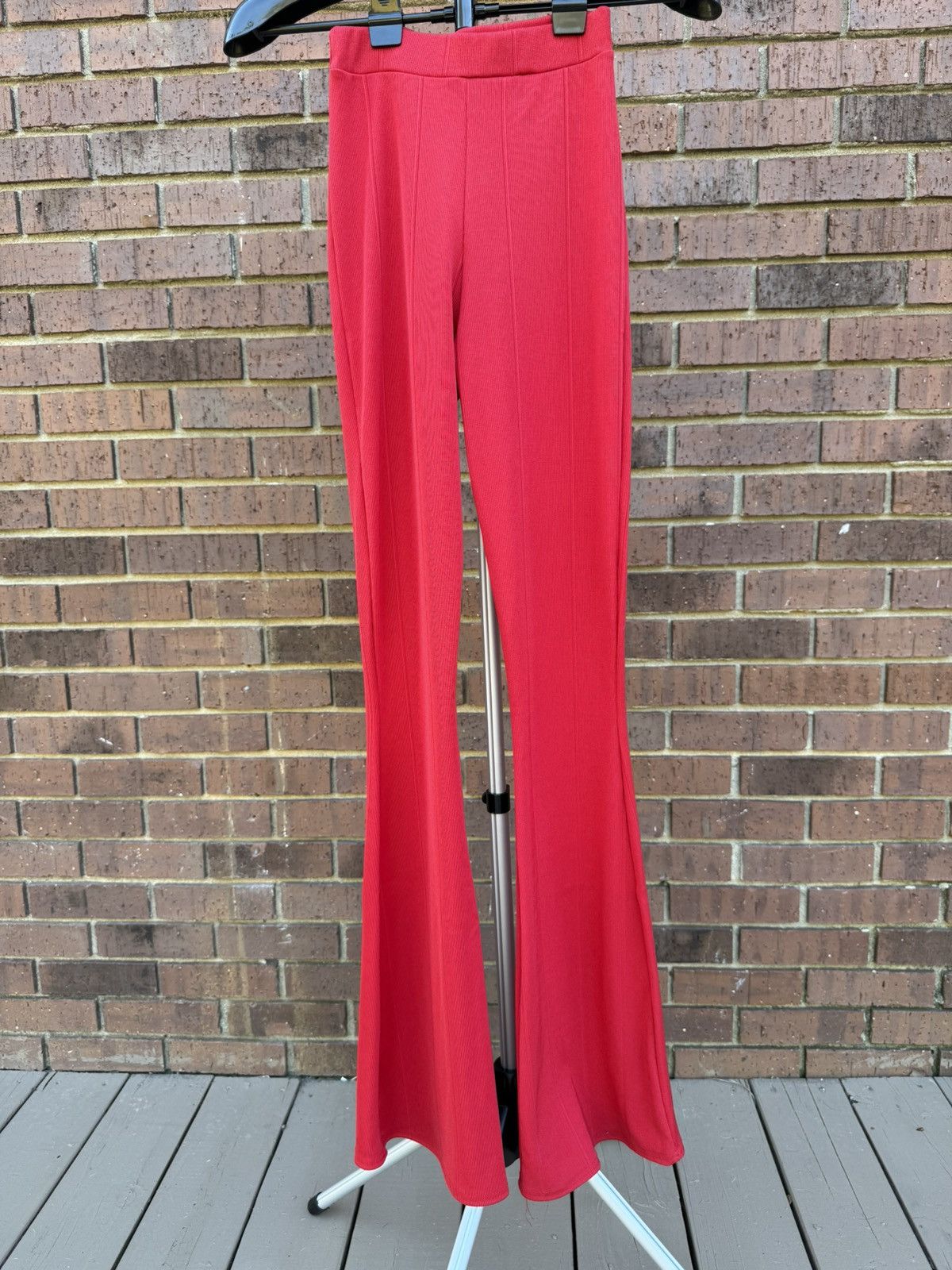 PrettyLittleThing Pretty Little Thing Red Flared Trousers Pants High Waist Size 25" / US 0 / IT 36 - 1 Thumbnail