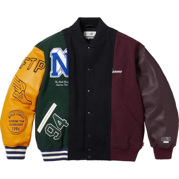 Supreme Supreme MM6 Mason Margiela Split Varsity Jacket | Grailed