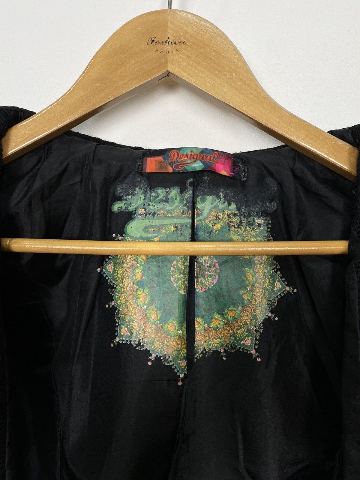 Desigual DESIGUAL Womens Graphic Overcoat UK 12 Medium Black Floral Size M / US 6-8 / IT 42-44 - 8 Thumbnail