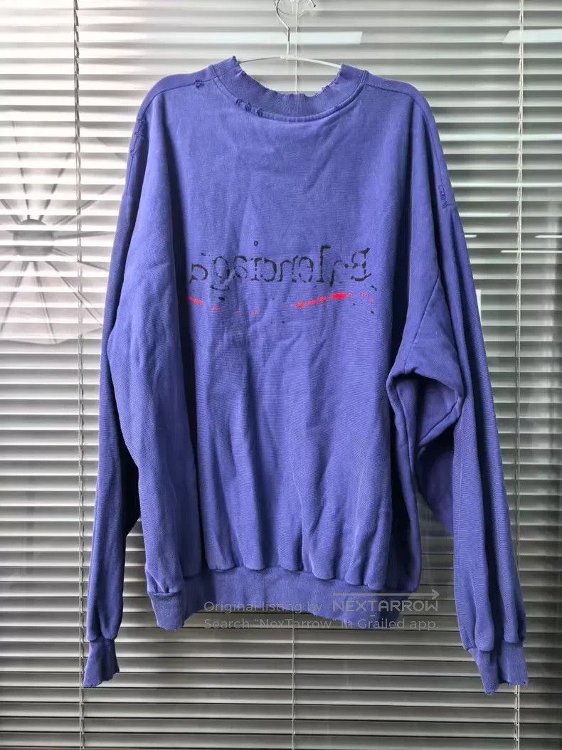 Balenciaga Balenciaga Graffiti Coca-Cola渗透logo distressed denim sweat Size US M / EU 48-50 / 2 - 1 Thumbnail