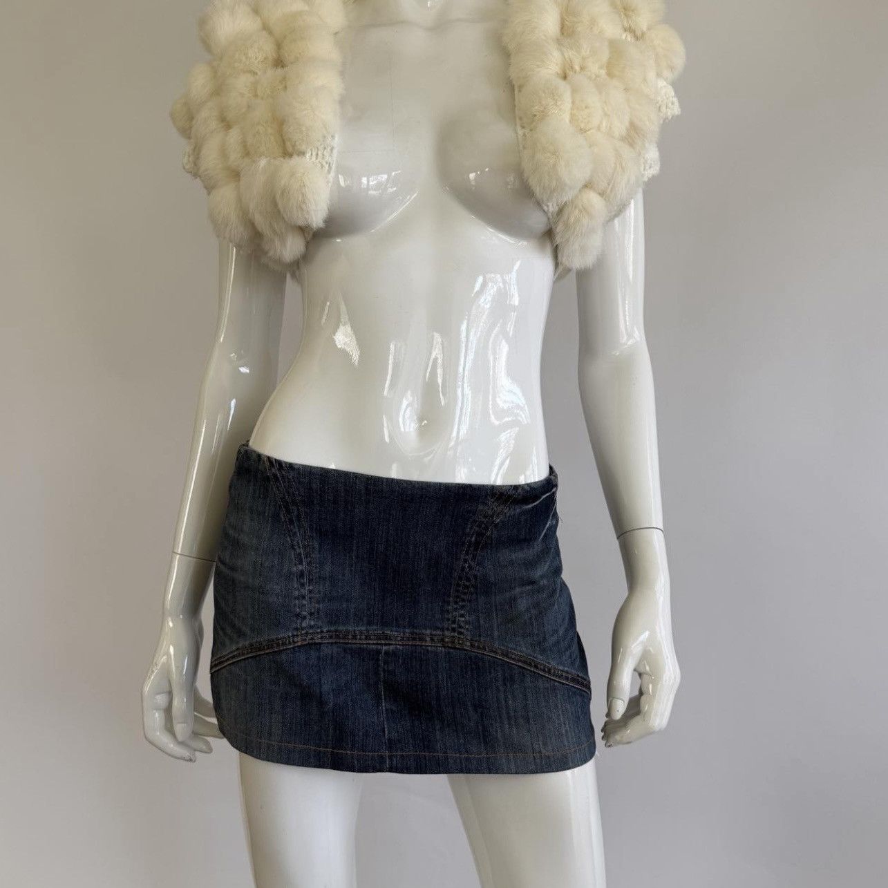 John Galliano John Galliano Rare ARCHIVAL Denim Micro Mini Skirt Size 29" - 1 Thumbnail