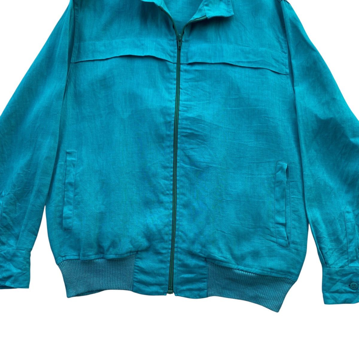 Lanvin ‼️LAST DROP‼️Lanvin Paris Linen Zip Jacket Teal Green Vintage Size US M / EU 48-50 / 2 - 4 Thumbnail