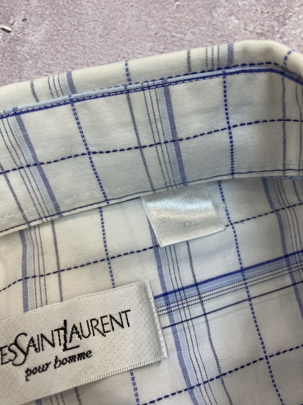 Yves Saint Laurent Vintage YSL Long Sleeve Checkered Tennis Shirt Short Sleeve Size US XL / EU 56 / 4 - 6 Thumbnail
