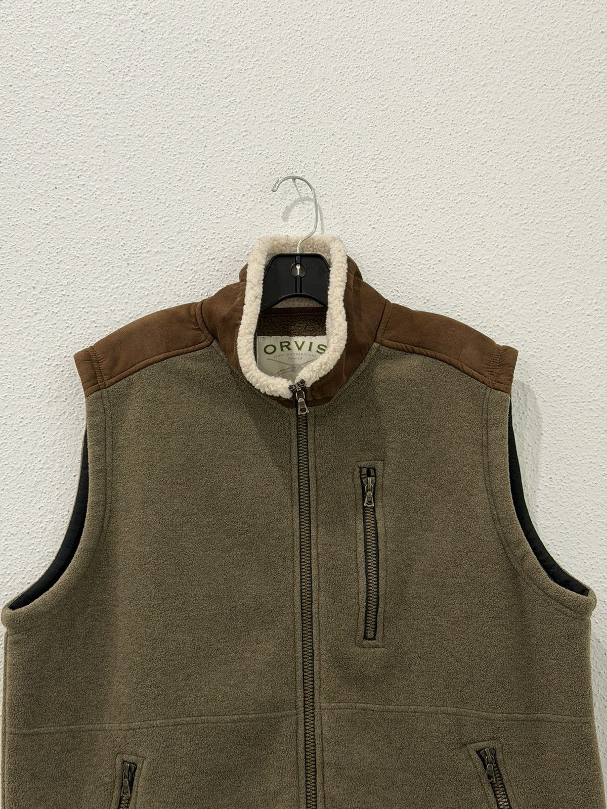 Orvis Orvis Leather Trim Pile Fleece Sherpa Vest Size Medium Size US M / EU 48-50 / 2 - 5 Thumbnail