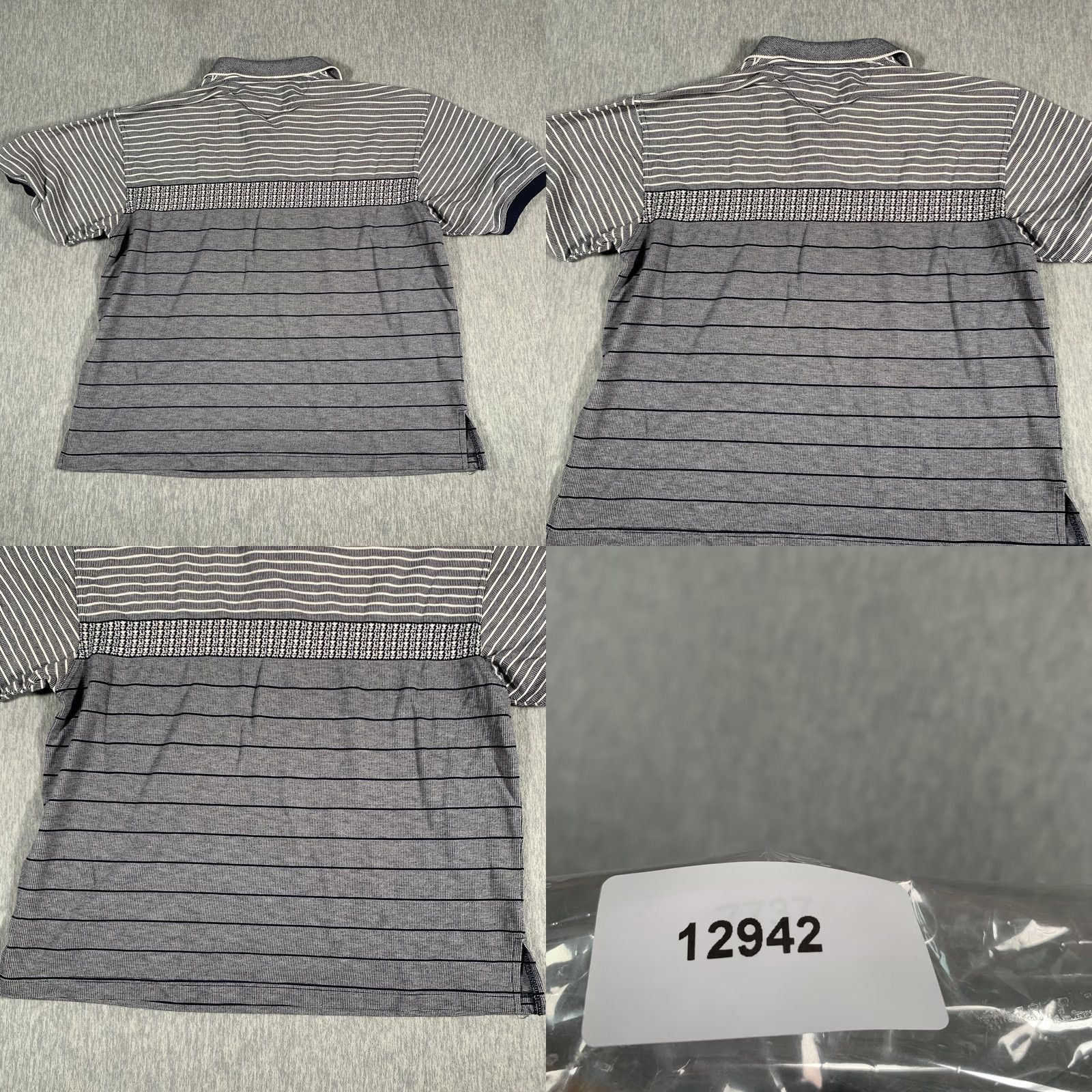 Bugle Boy VINTAGE Bugle Boy Polo Shirt Mens Large Gray Blue Stripe Knit Retro 90s Size US L / EU 52-54 / 3 - 8 Thumbnail