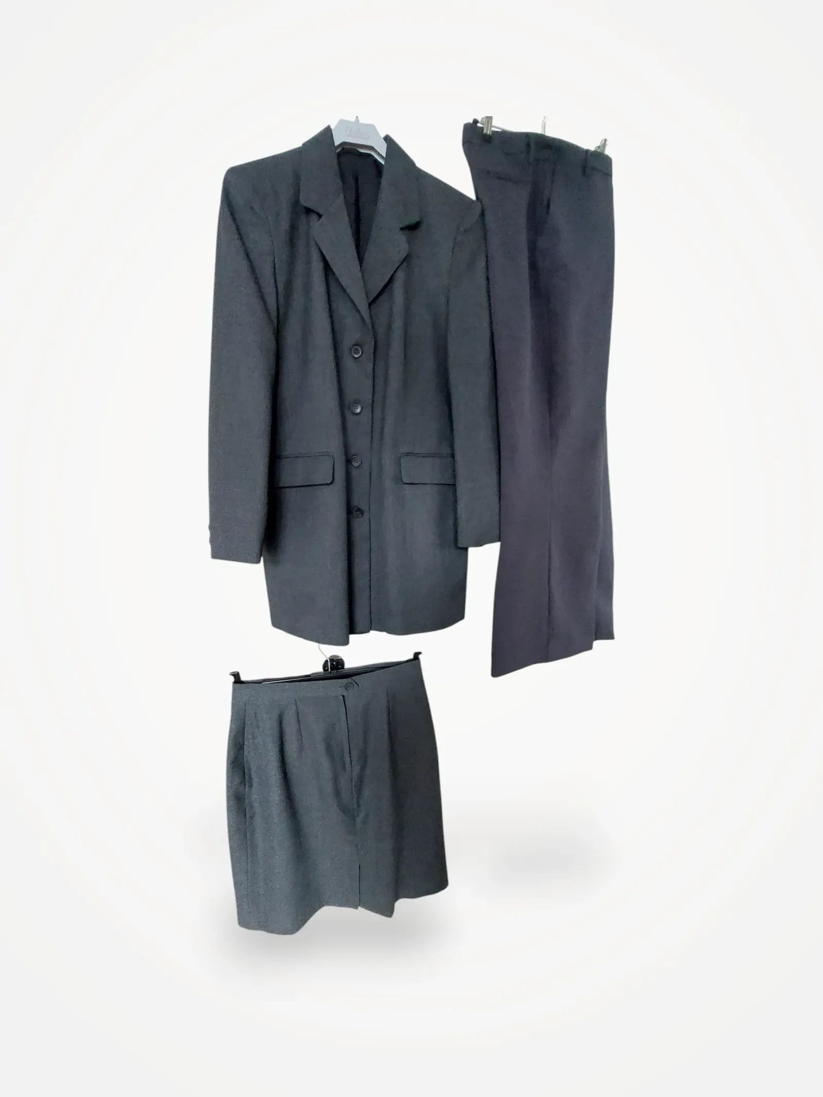 H&M Hennes Lång kavaj. Utställda byxor. Kort kjol Blazer Size S / US 4 / IT 40 - 1 Thumbnail
