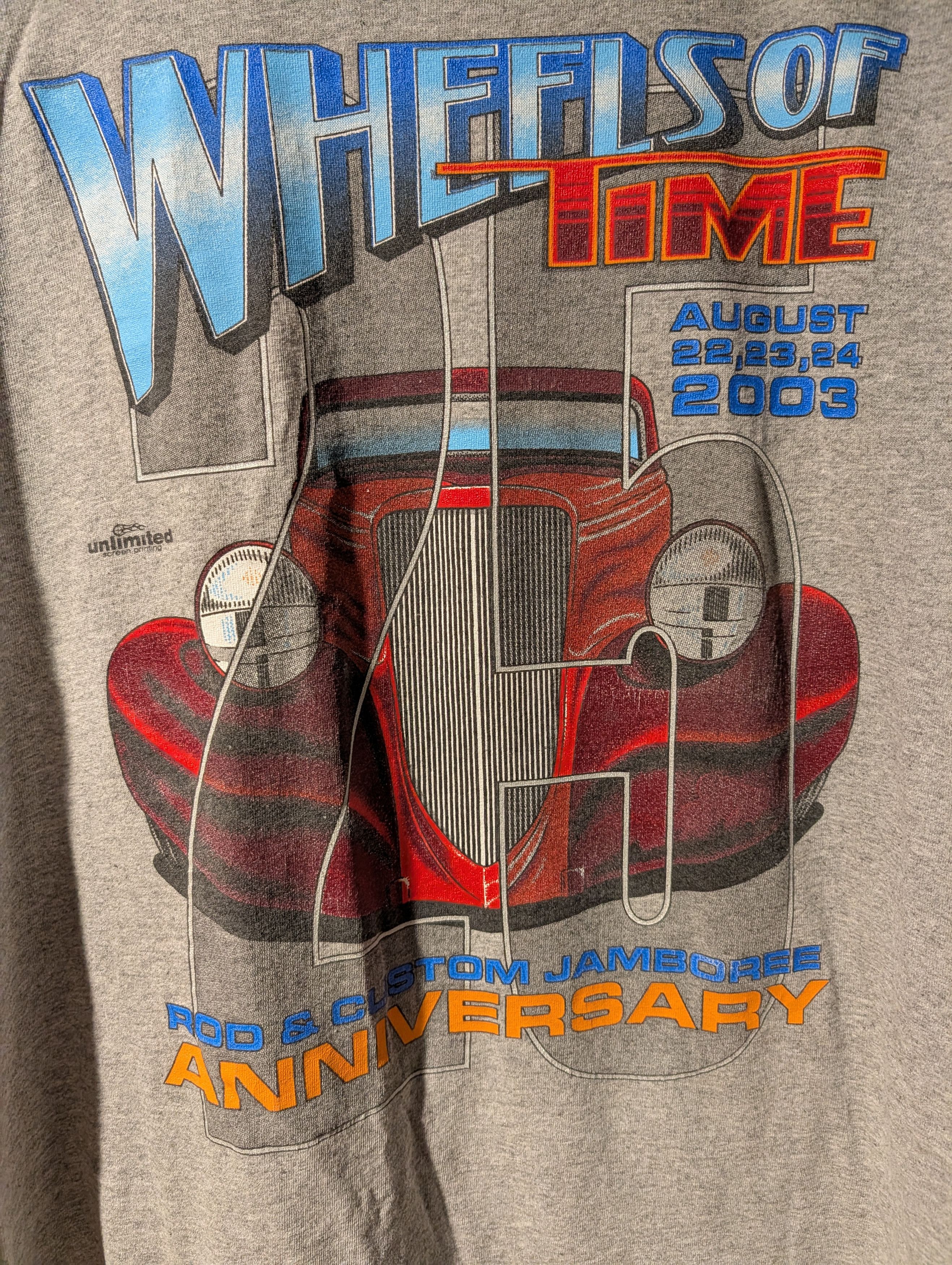 NASCAR Vintage 2003 Wheels of Time Rod & Custom Jamboree T-Shirt Size US XL / EU 56 / 4 - 2 Thumbnail