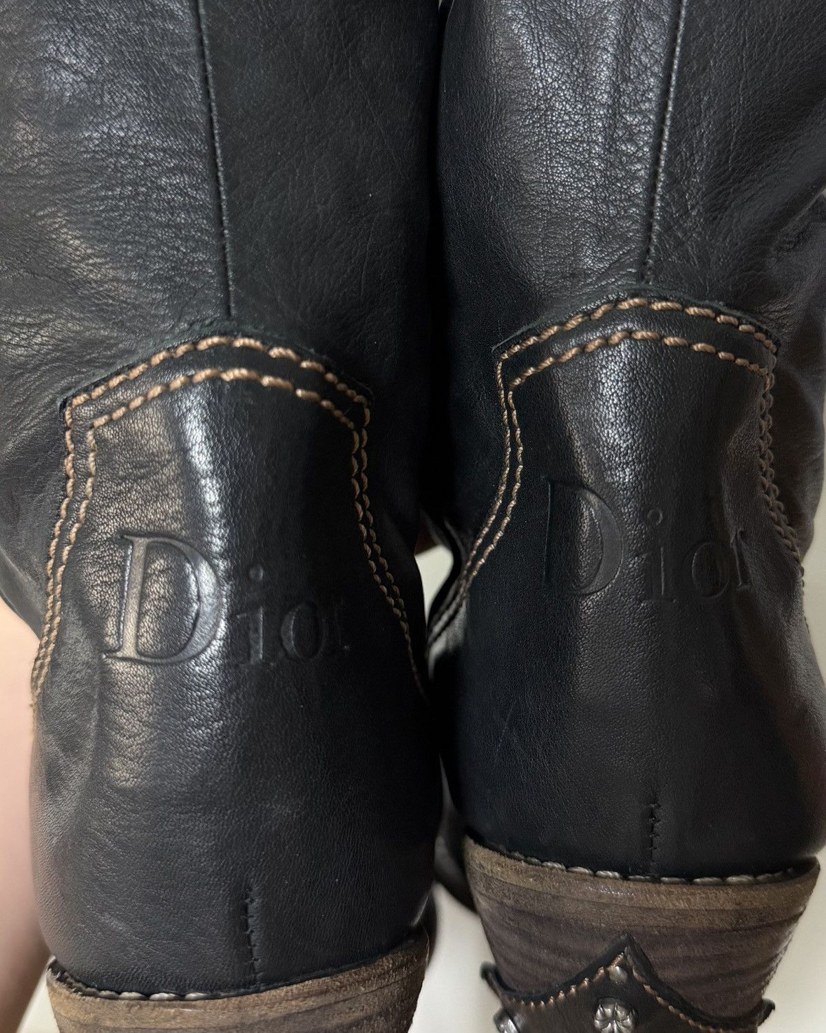 Dior CHRISTIAN DIOR Fall Winter 2006 Leather Western Cowboy Boots Size US 6.5 / IT 36.5 - 6 Thumbnail
