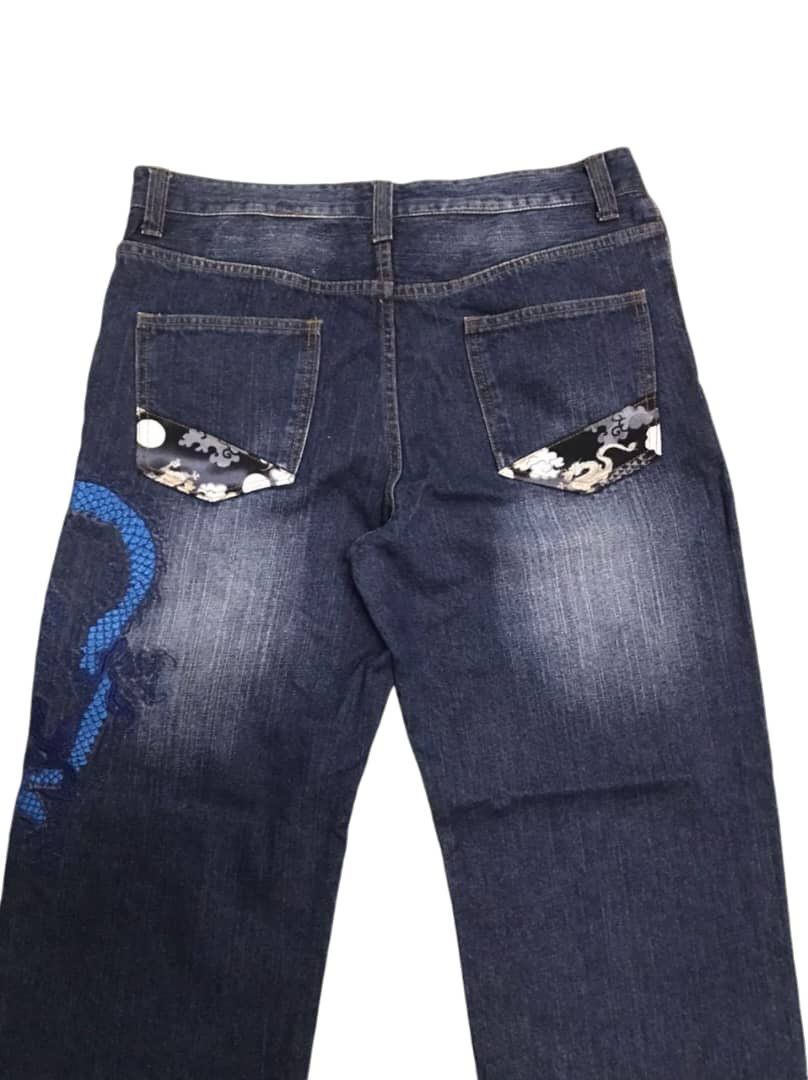 Vintage BINDING OFFER🔥🔥Blue Dragon Embroidered Denim Jeans Size US 36 / EU 52 - 13 Thumbnail