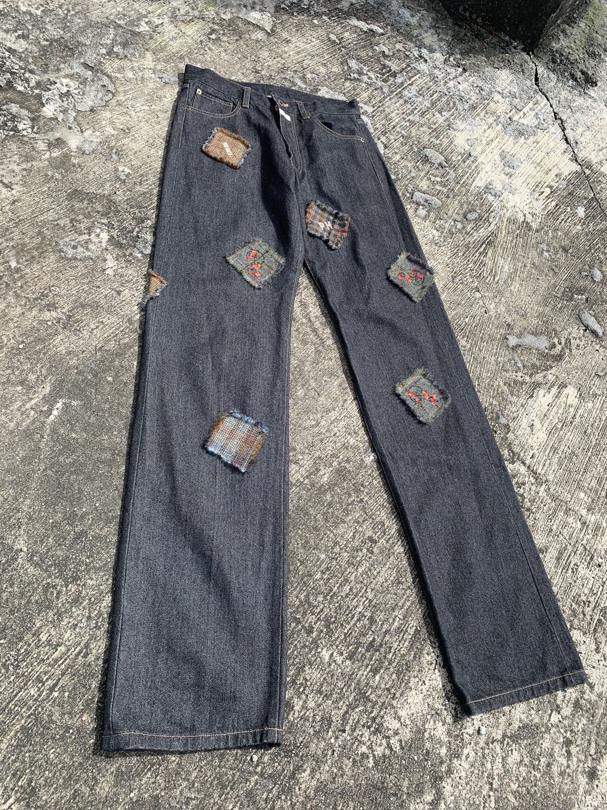 Helmut Lang × Karl Helmut × Pink House Rare🔥 pink house by helmut lang patchwork denim Size US 31 - 3 Thumbnail