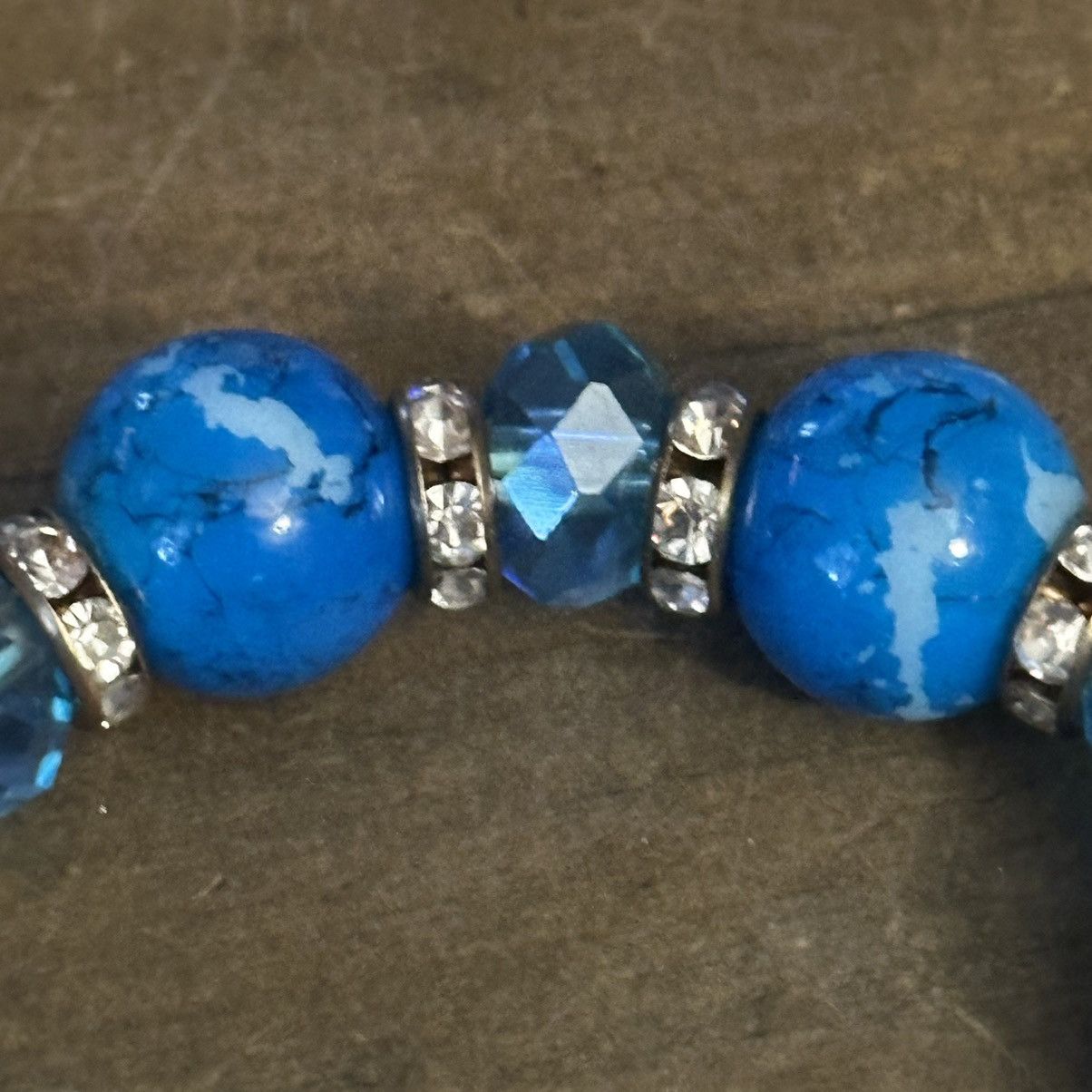 Other Blue beaded stretch bracelet with cross charm Size ONE SIZE - 4 Thumbnail