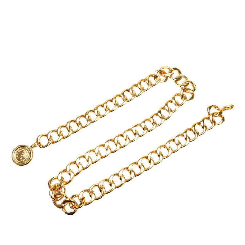 Chanel Chanel Chanel Vintage Coco Mark Medallion Chain Belt Gold Plated Metal Belt in Very Good Condition Size ONE SIZE - 1 Thumbnail
