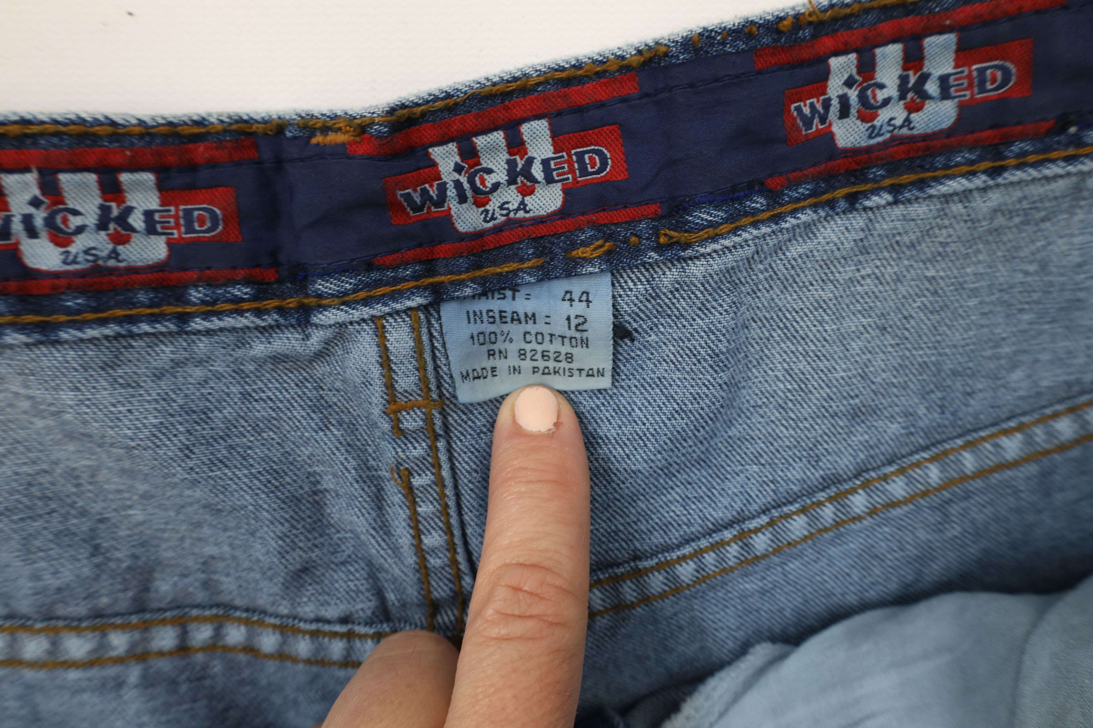 Vintage Deadstock Vintage 90s Streetwear Jean Shorts Jorts Blue Size US 44 / EU 60 - 6 Thumbnail