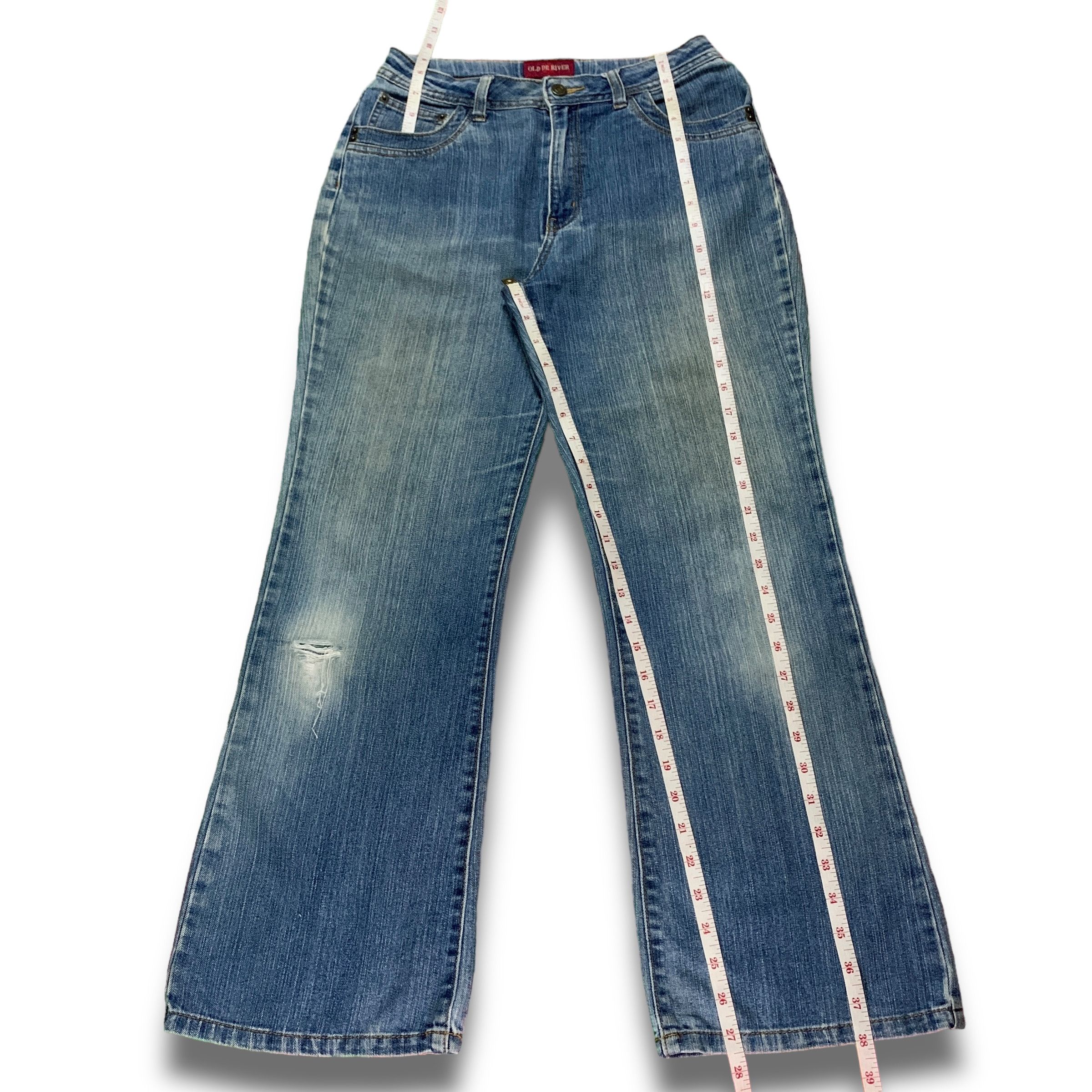 Japanese Brand SALES🔥Vintage Japanese Brand Blue Wash Distress Flare Jeans Size US 26 / EU 42 - 11 Thumbnail