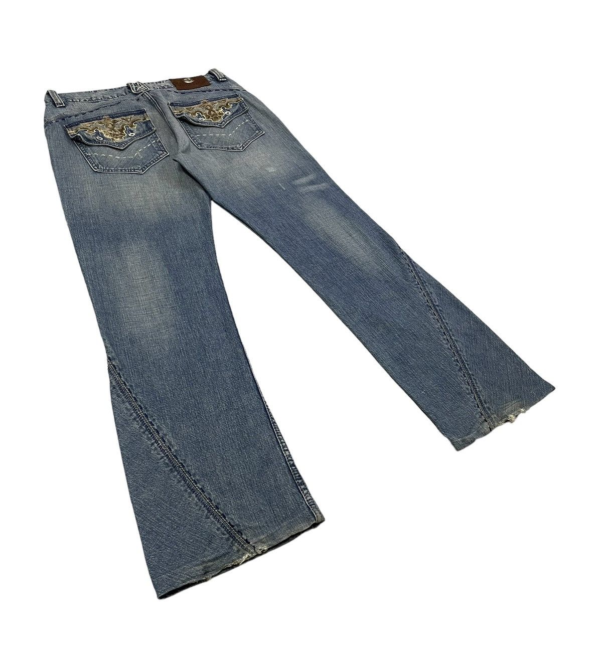Antik Denim Vintage Antik Denim Flare Jeans Embroidery Velvet Size US 33 - 1 Thumbnail