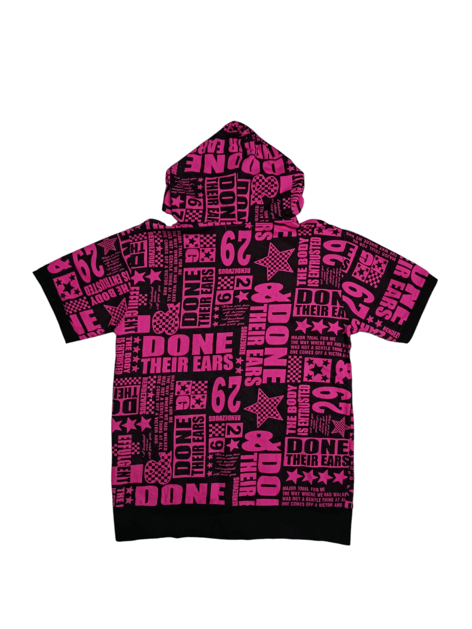 Japanese Brand Y2K Hooded Black Pink Zip Up Short Sleeve Size US M / EU 48-50 / 2 - 3 Thumbnail