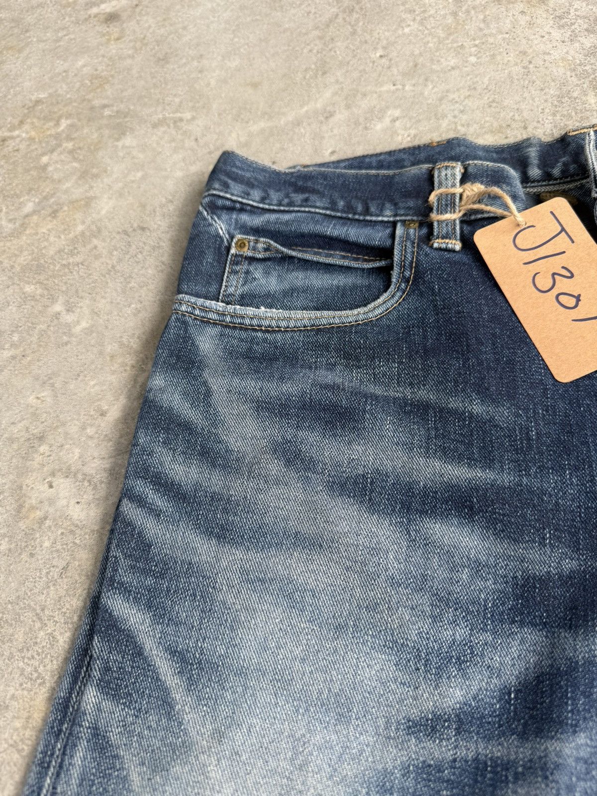 If Six Was Nine Japanese Lee Flared Jeans Distressed Denim Size US 33 - 16 Thumbnail
