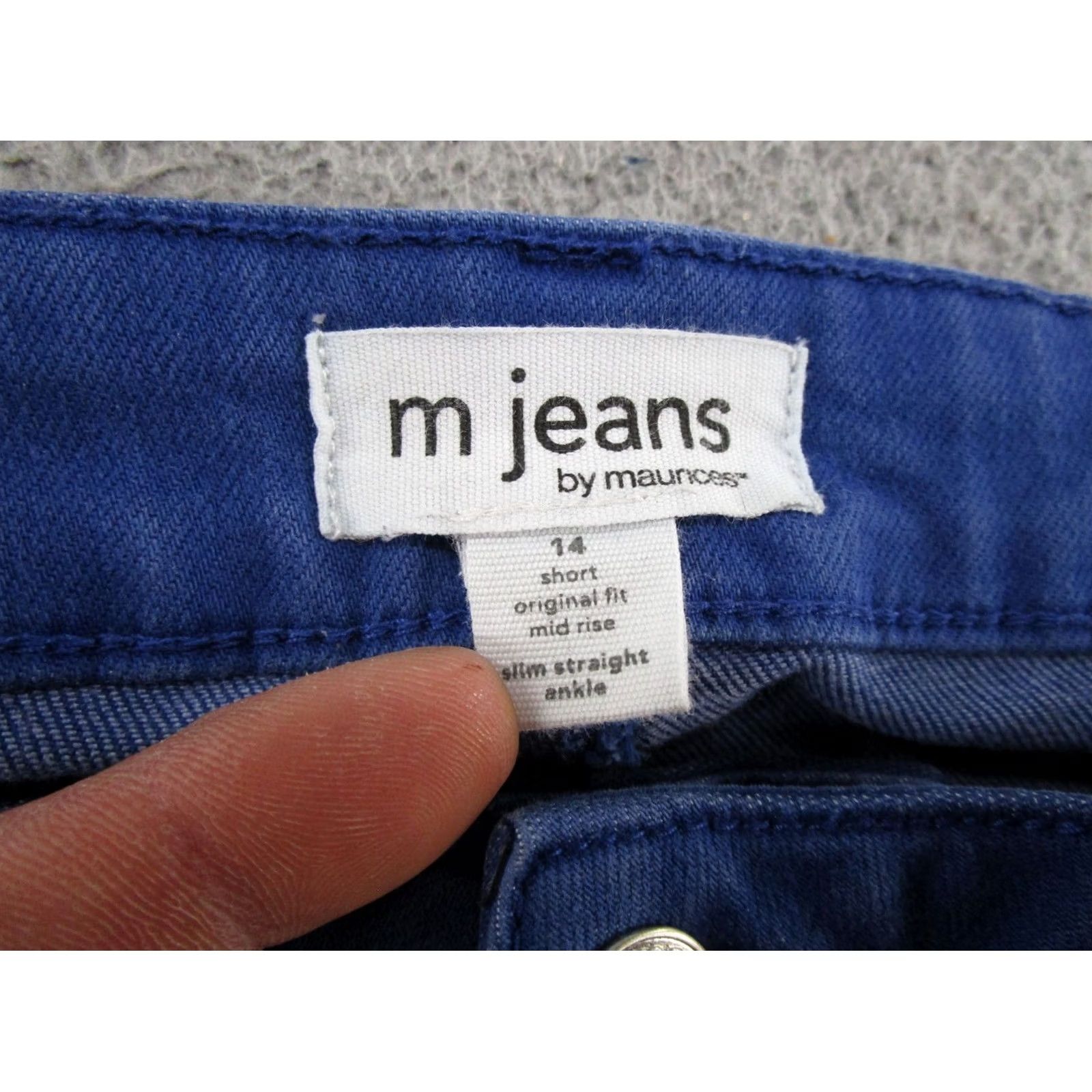 Vintage Maurices M Jeans Mid Rise Original Fit Slim Straight Ankle Jeans Size 14 Short Blue Denim 5-Pocket Womens Size 36" / US 14 / IT 50 - 4 Thumbnail