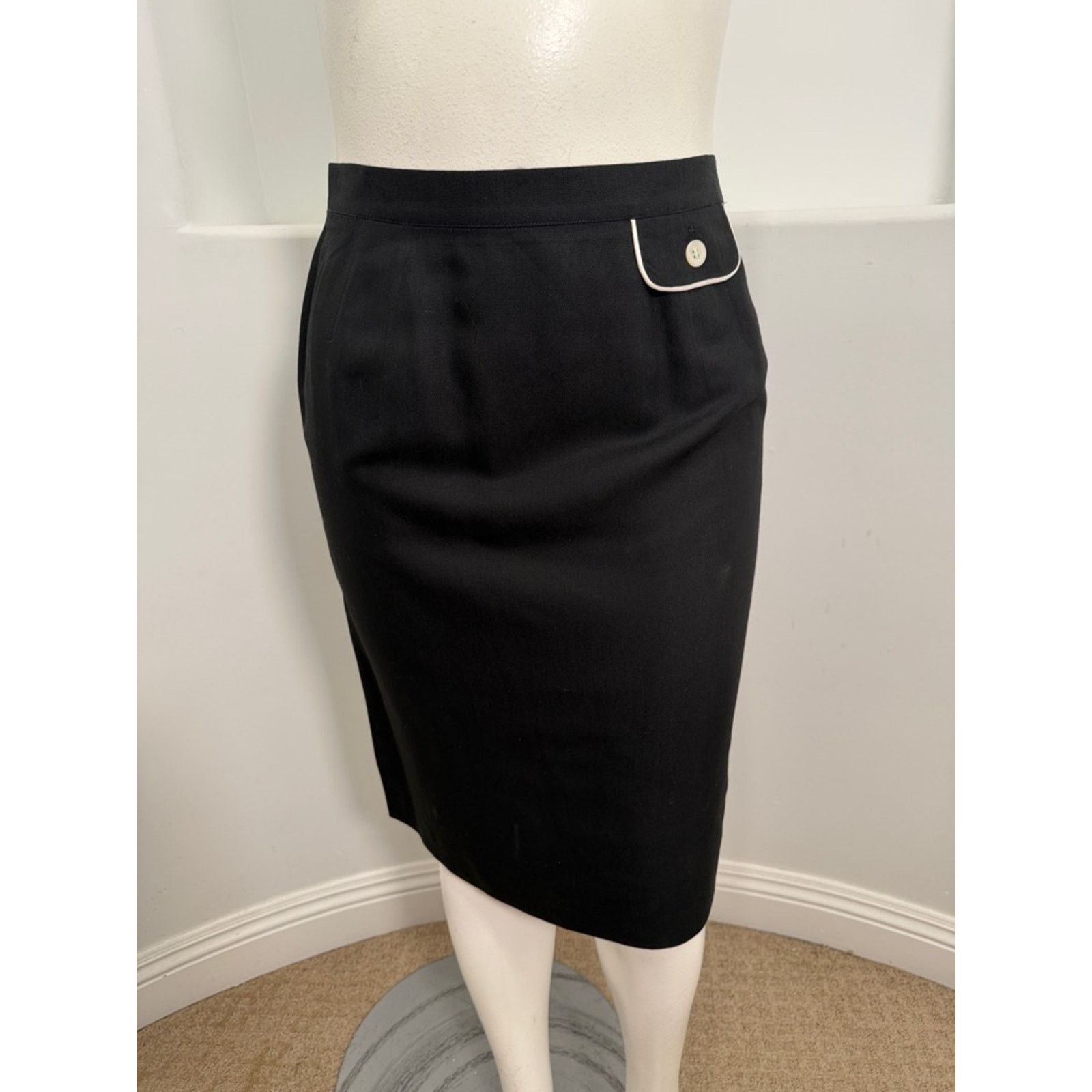 Laurel Laurel Black Blazer Skirt Suit Embroidered Graphic EU 42 Size XL / US 12-14 / IT 48-50 - 5 Thumbnail