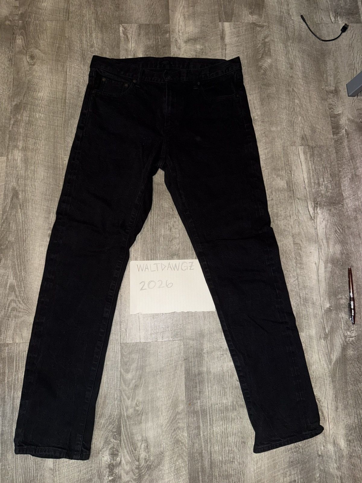 Uniqlo Black Denim Jeans Size US 32 / EU 48 - 1 Thumbnail