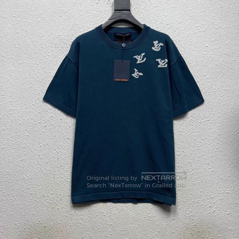 Louis Vuitton Louis Vuitton Navy Blue Pied Piper Letter Logo Knit Short Size US M / EU 48-50 / 2 - 1 Thumbnail