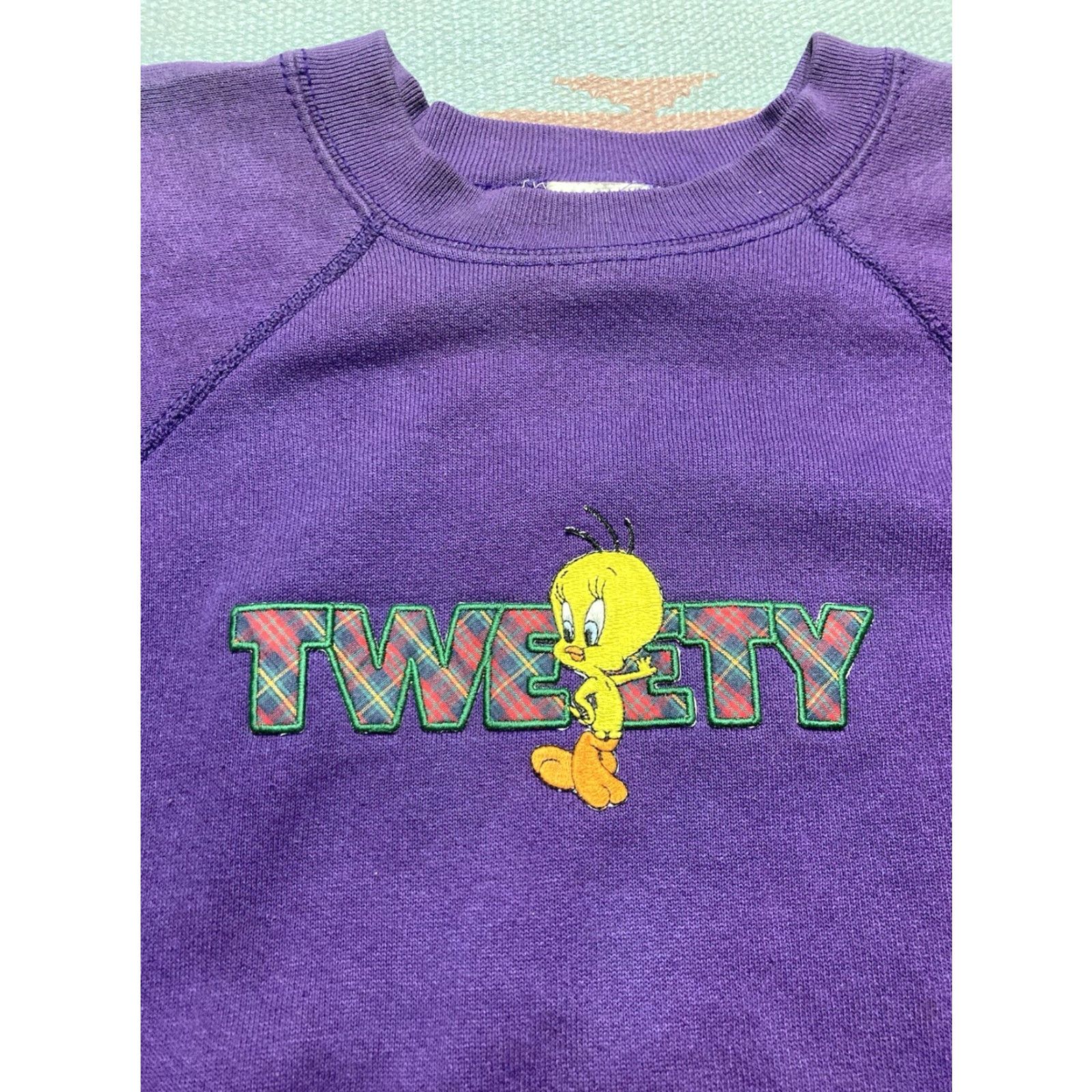 Vintage VINTAGE 90s Crewneck Sweatshirt Tweety Bird Looney Tunes Disney Purple M Men's Shirt Pullover Size US M / EU 48-50 / 2 - 5 Thumbnail