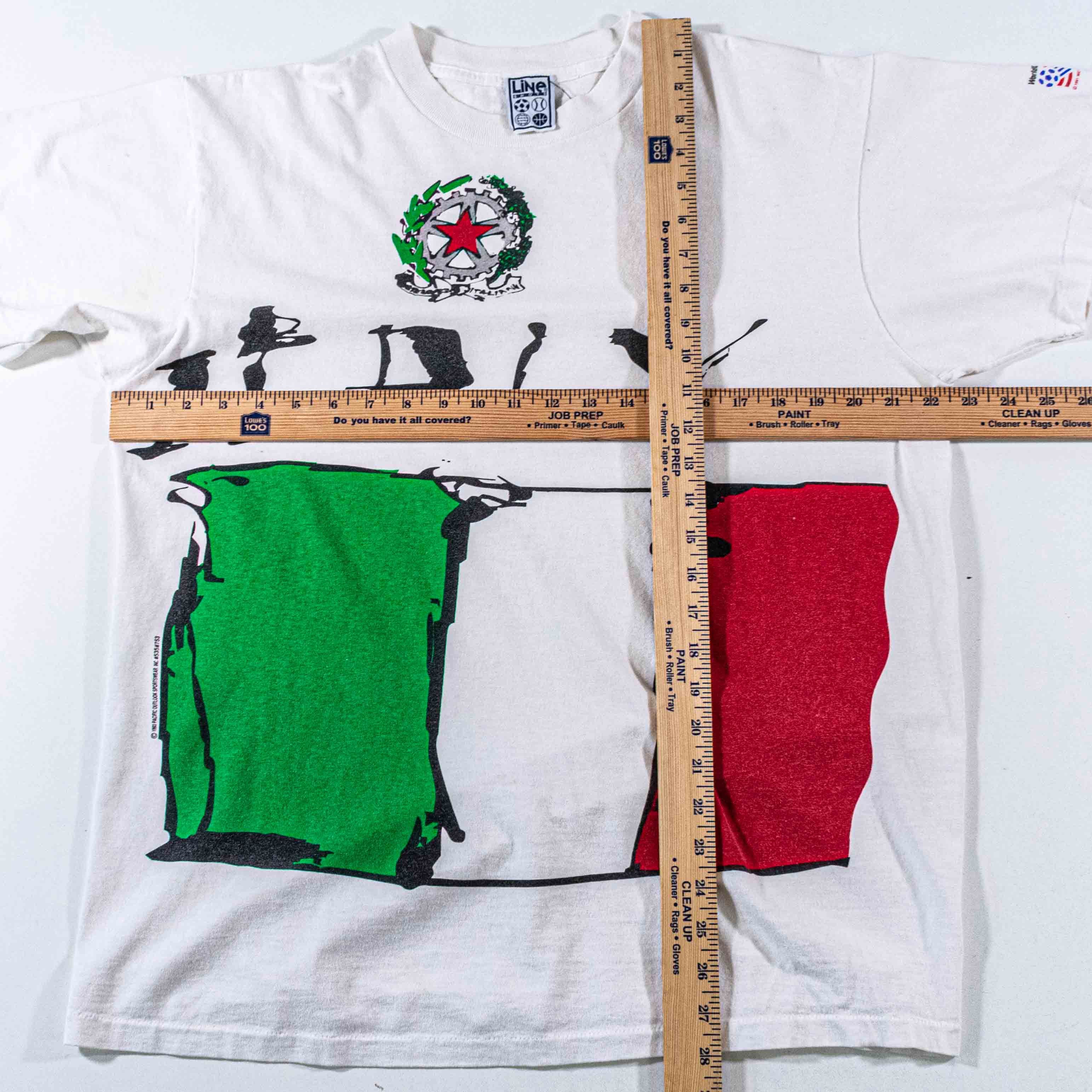 Vintage VTG Line Shots 1994 World Cup Italy T-Shirt Big Print Soccer Size US L / EU 52-54 / 3 - 3 Thumbnail