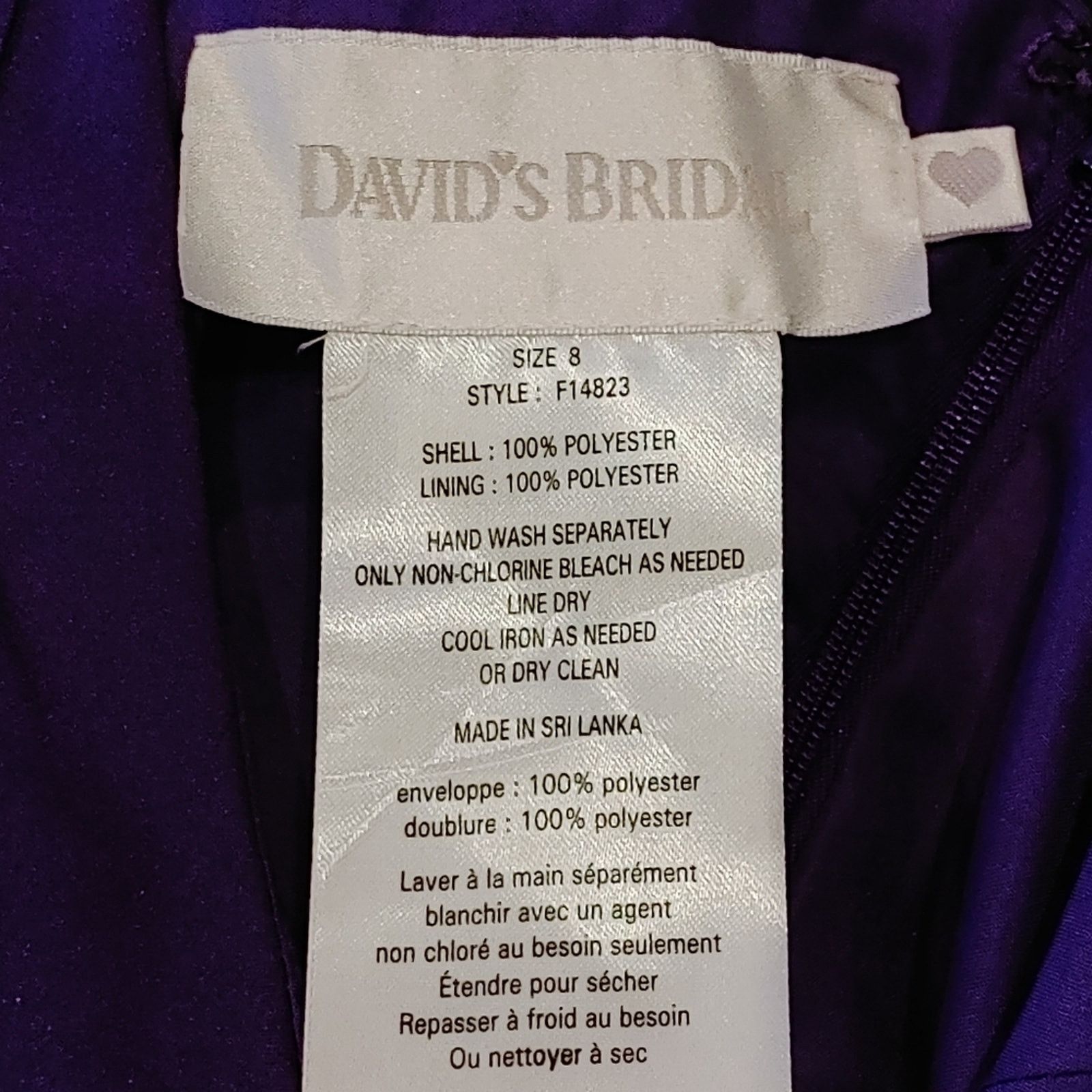 Other Purple Bridesmaid/Party Dress by David's Bridal Size M / US 6-8 / IT 42-44 - 4 Thumbnail