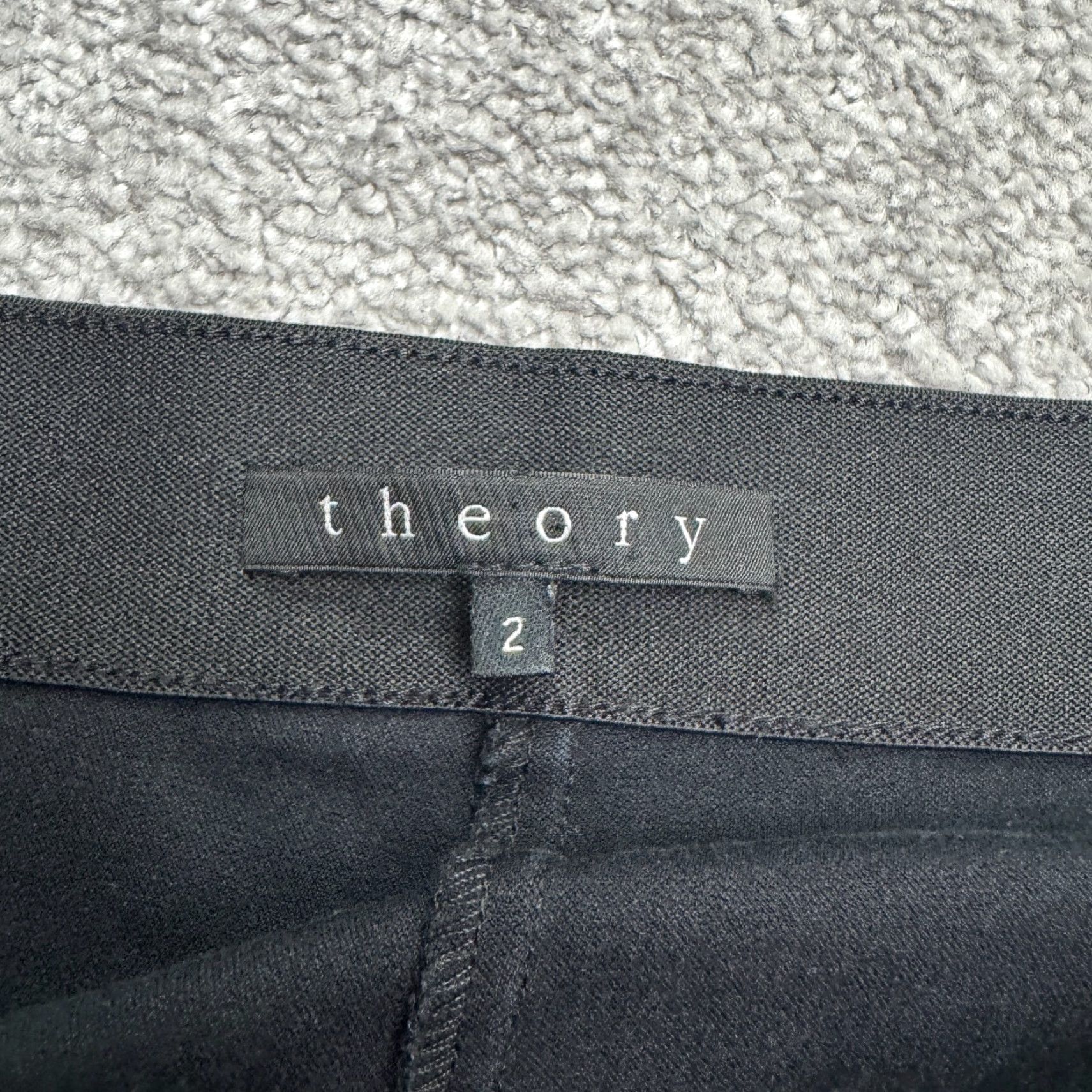 Theory Theory Women's Pants Pull On Ankle Mid Rise 2 Black 25.5in Inseam Cotton Blend Stretch Breathable Easy Care Logo Flat Front Regular Size 26" / US 2 / IT 38 - 7 Thumbnail