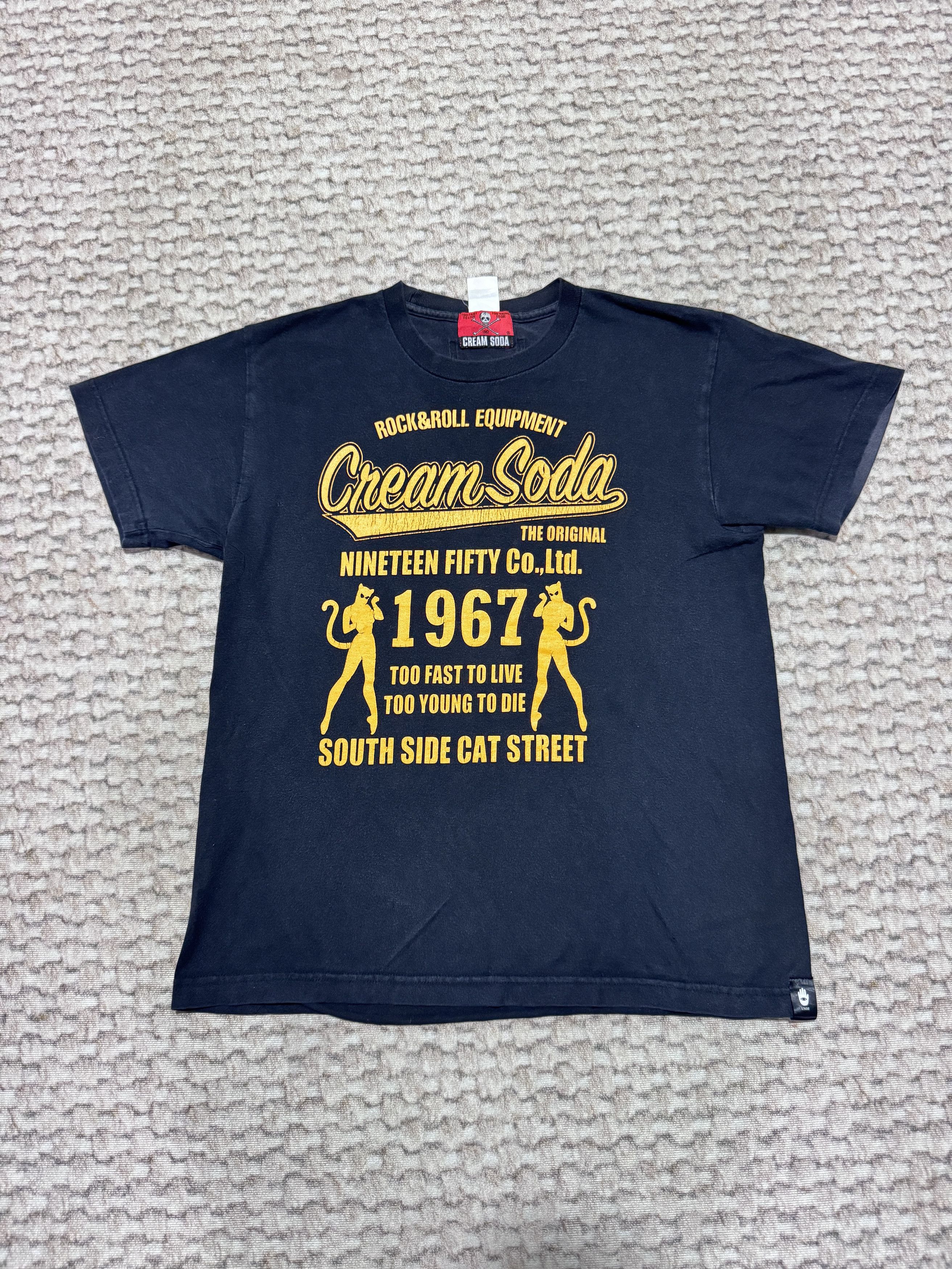 Japanese Brand Y2K Vintage Cream Soda Street Cat T shirt Size US M / EU 48-50 / 2 - 1 Thumbnail