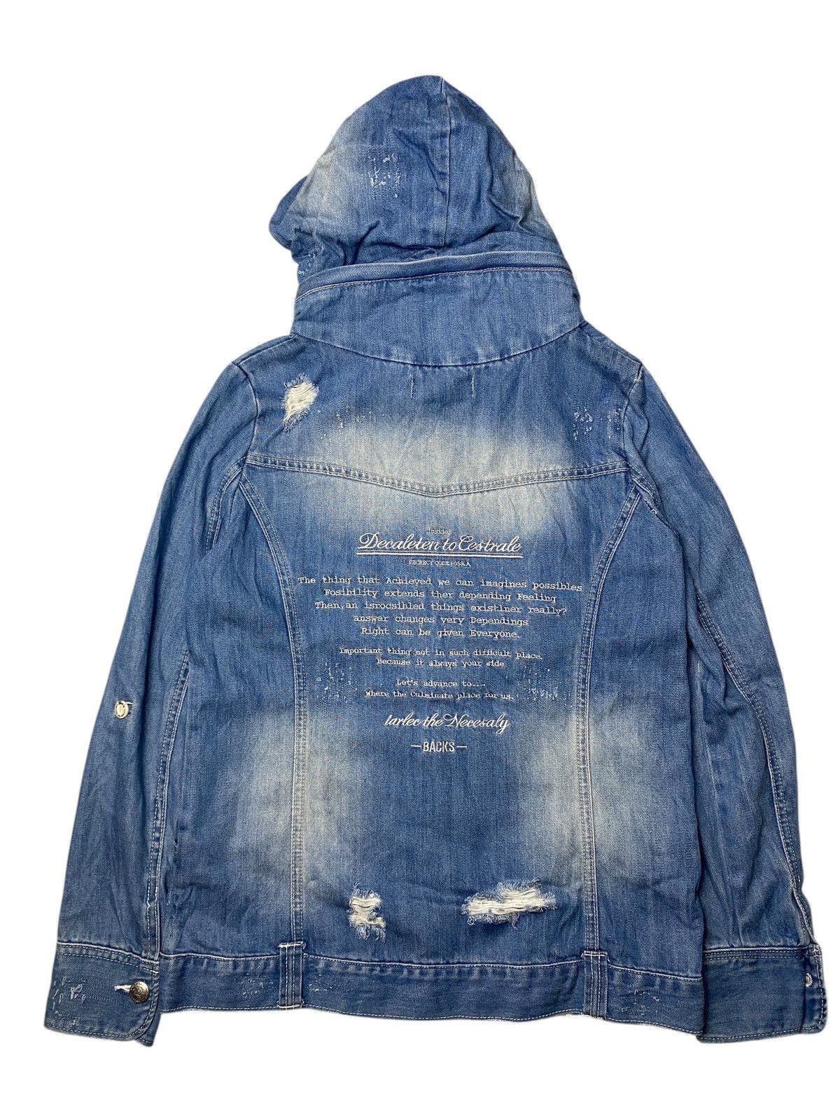 If Six Was Nine 2000's Back Number Bono Cyber Poem Denim Jacket Size US M / EU 48-50 / 2 - 2 Thumbnail