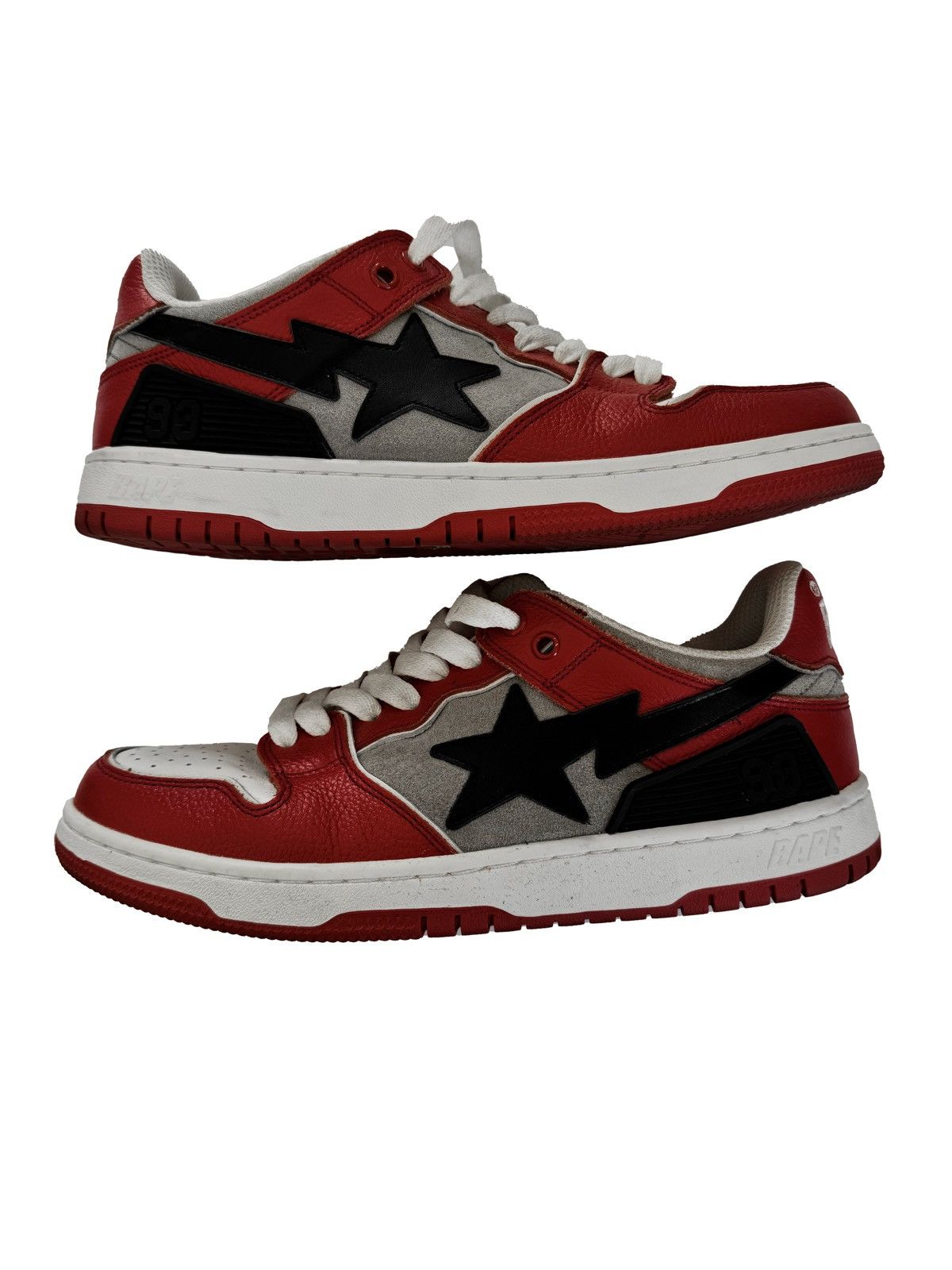 Bape Sk8 Sta Red Grey Size US 8 / EU 41 - 1 Thumbnail