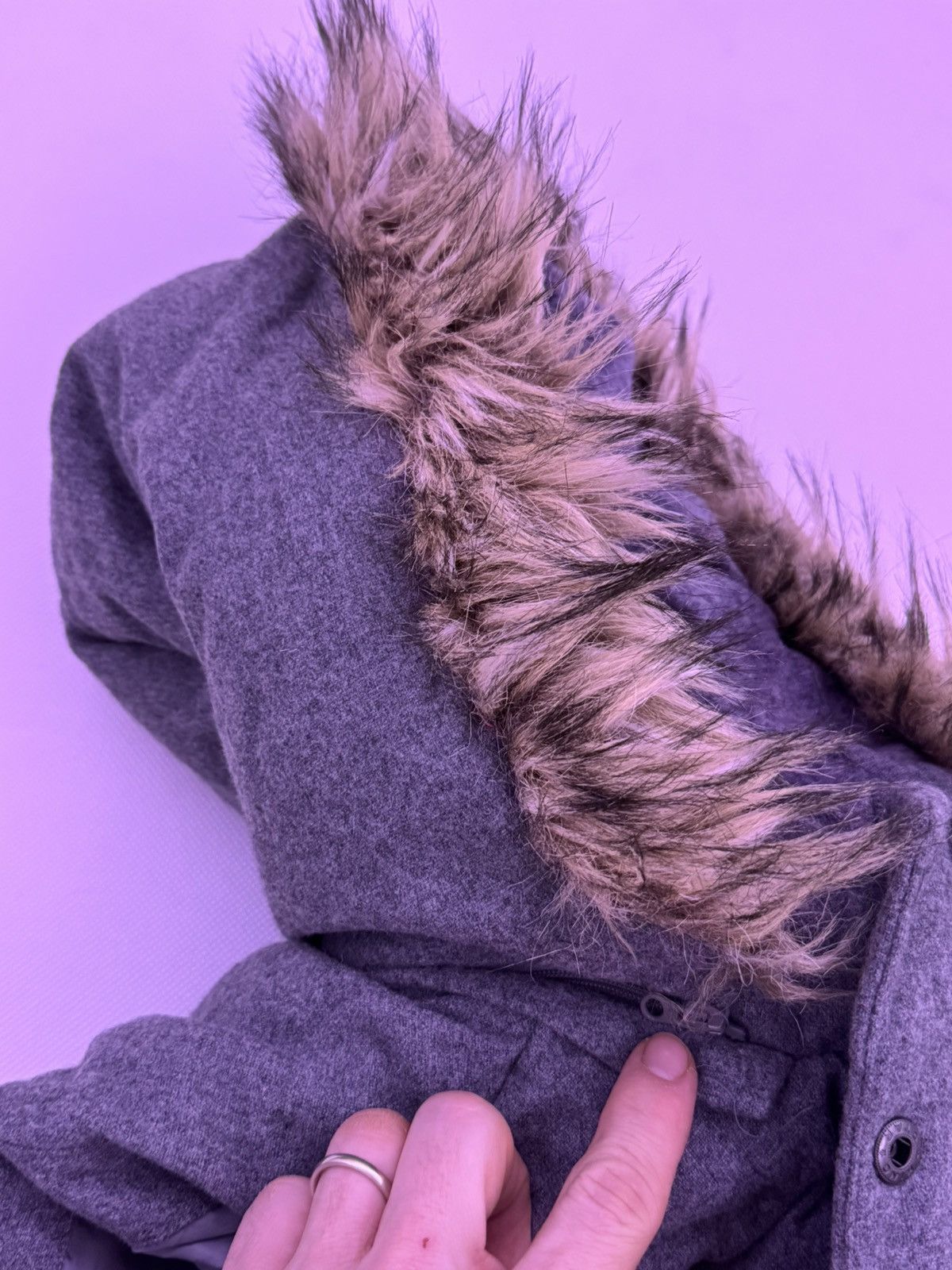 Gap Gap Winter Edition 2012 Wool Fur Hooded Vest XS – Grey Size XS / US 0-2 / IT 36-38 - 7 Thumbnail