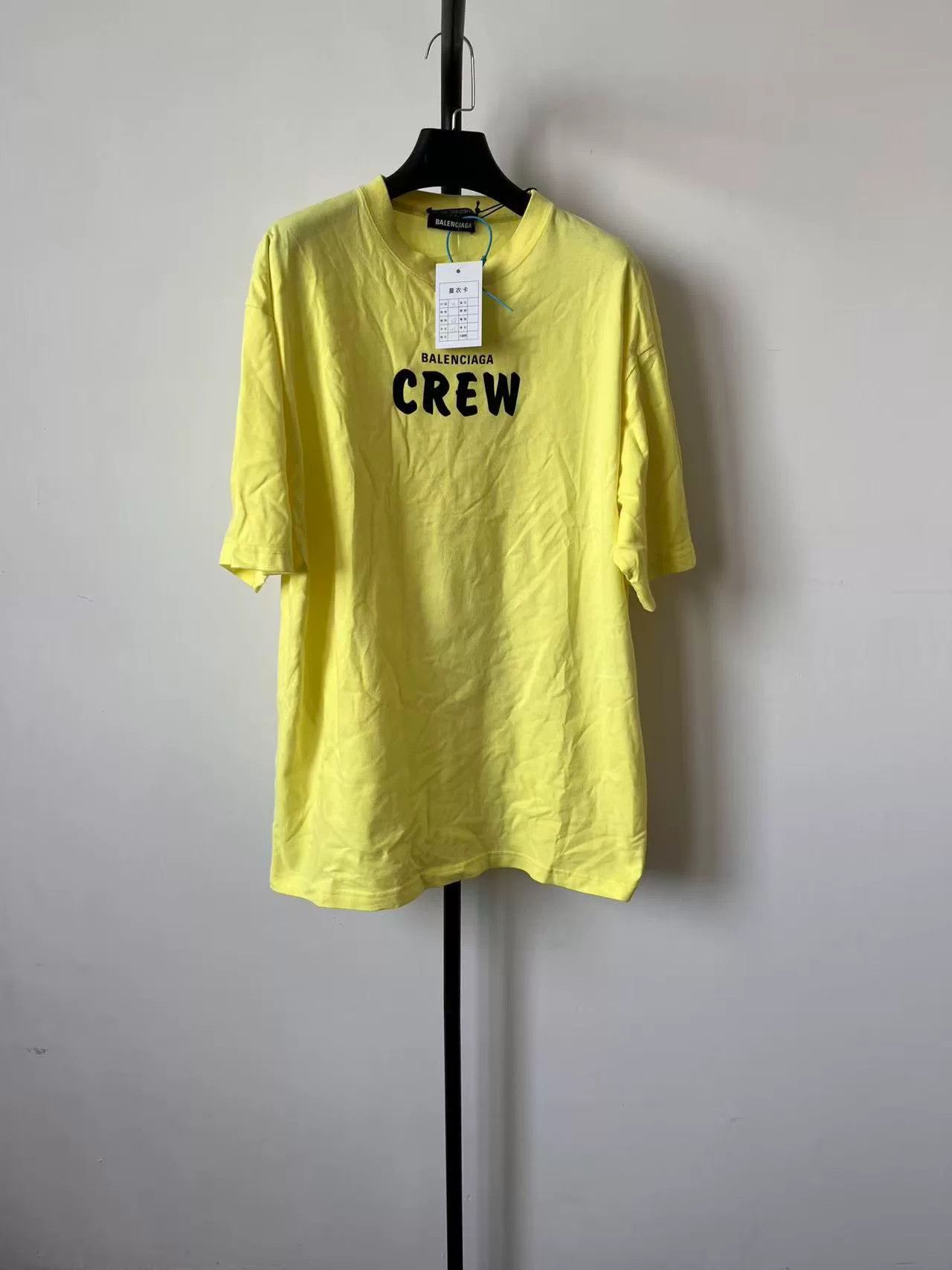 balenciaga logo print casual t-shirt yellow