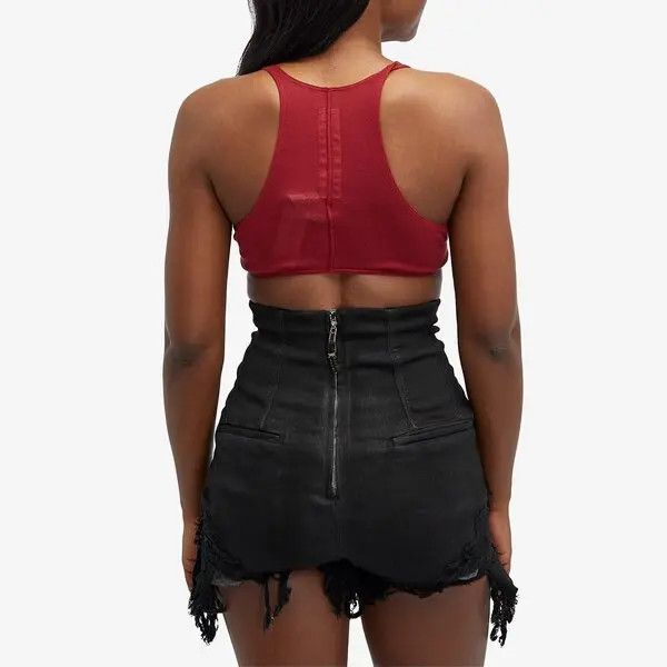 Rick Owens o1y0126 Crop Top in Burgundy Size S / US 4 / IT 40 - 4 Thumbnail