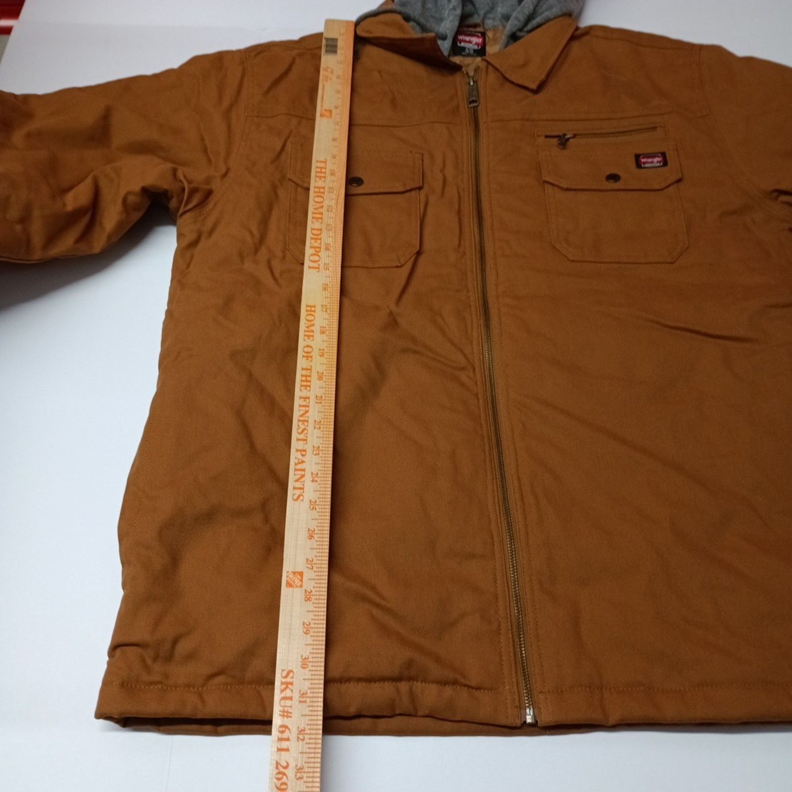 Wrangler Wrangler Jacket Quilt Lined Brown Men's XL Canvas Hooded Size US XL / EU 56 / 4 - 6 Thumbnail